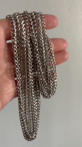 just the stainless steel portions for both lengths of the rainbow chrome fidgets ready. they are ready to go into the tumbler...