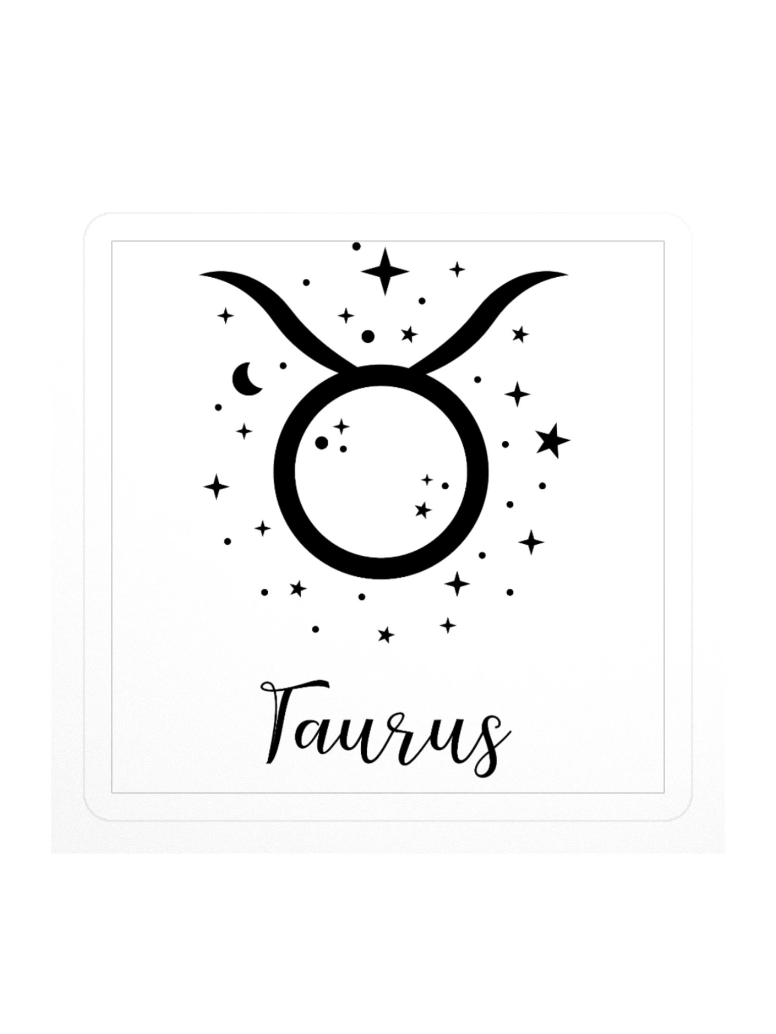 Taurus Zodiac Sticker — Minimalist Bull Symbol Design product image (1)