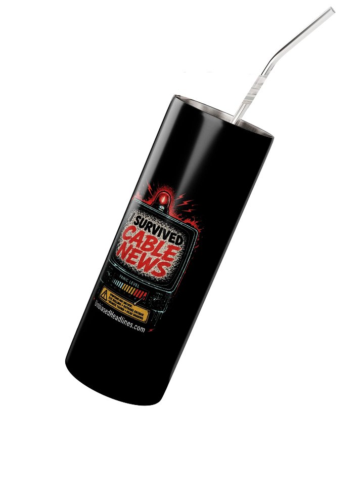 I Survived Cable News (TV Panic-Meter) Stainless Steel Tumbler product image (2)