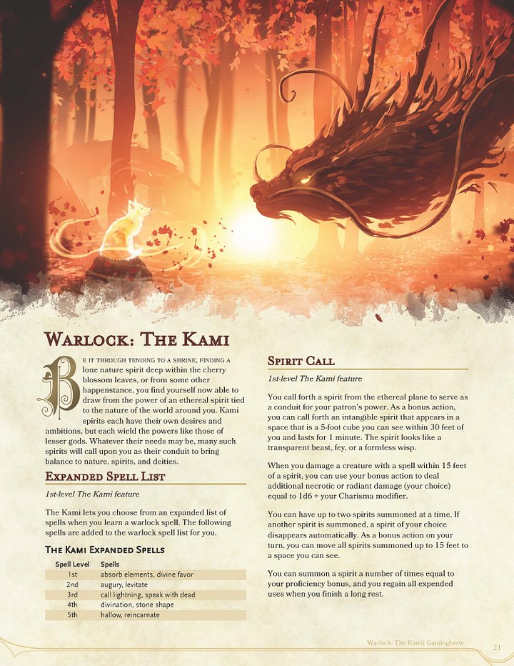 The Kami | 5E Warlock Subclass product image (2)
