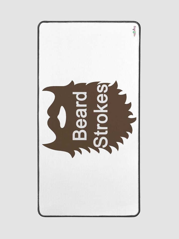 Brown Beard Strokes Desk Mat (White) product image (2)