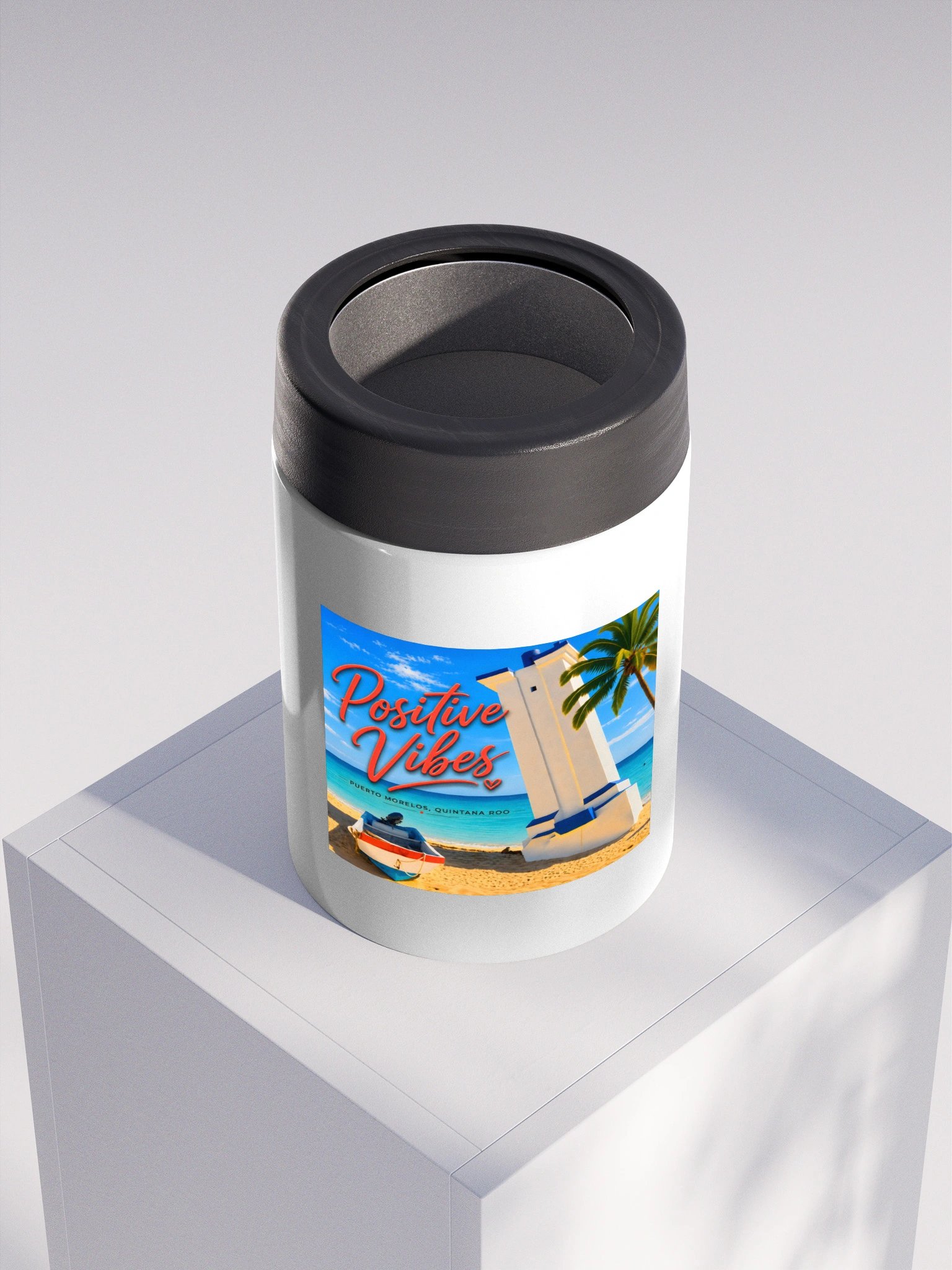 Positive Vibes Watercolors in Puerto Morelos Koozie product image (4)