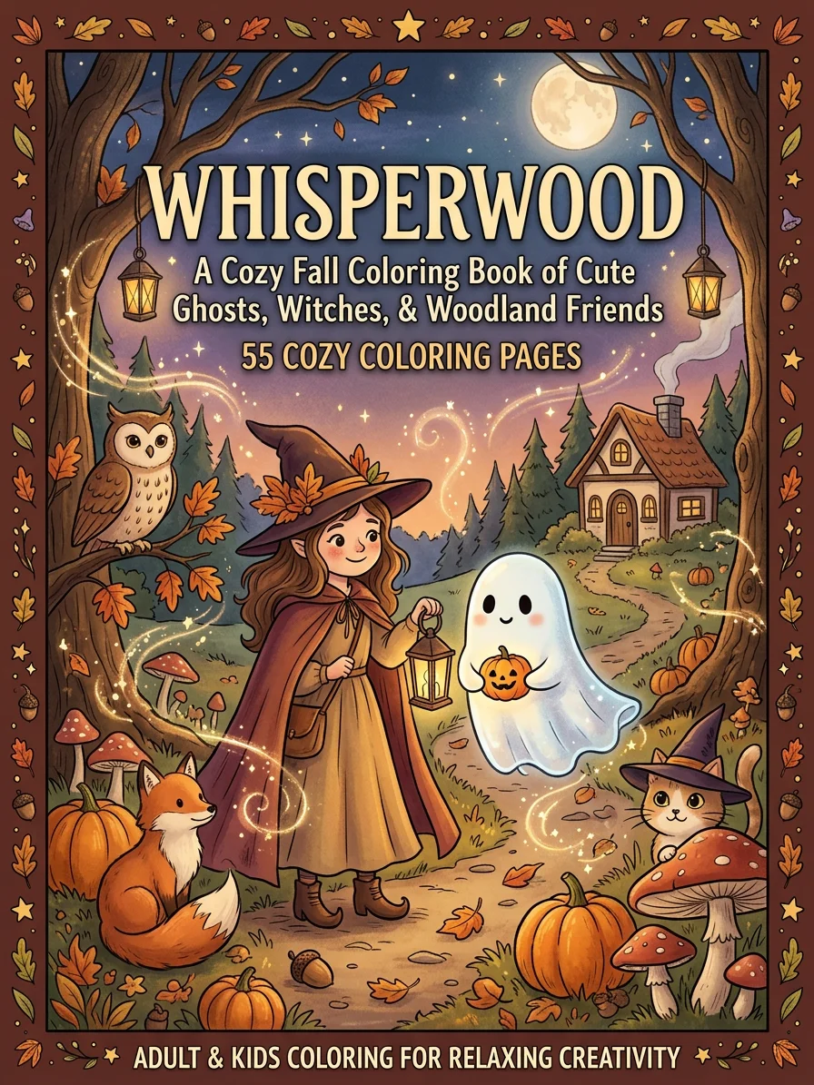 Cozy Coloring Book Fall Coloring Book Printable A Cozy Spooky Autumn Coloring Book product image (1)