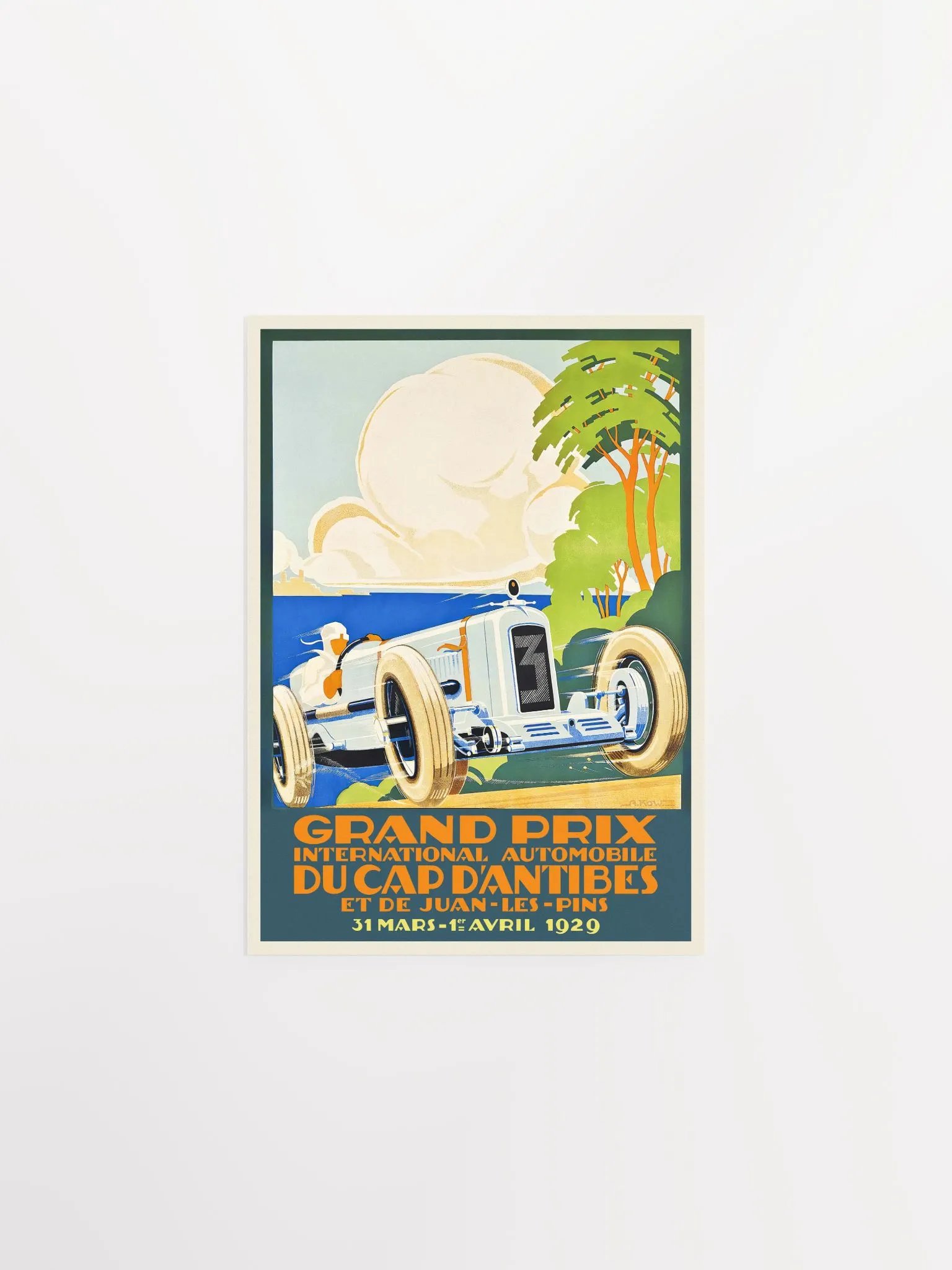 Monaco Antibes Vintage F1 Grand Prix, 1929 poster — Vintage Formula 1 poster, Monaco Grand Prix poster, retro travel poster, travel art product image (6)