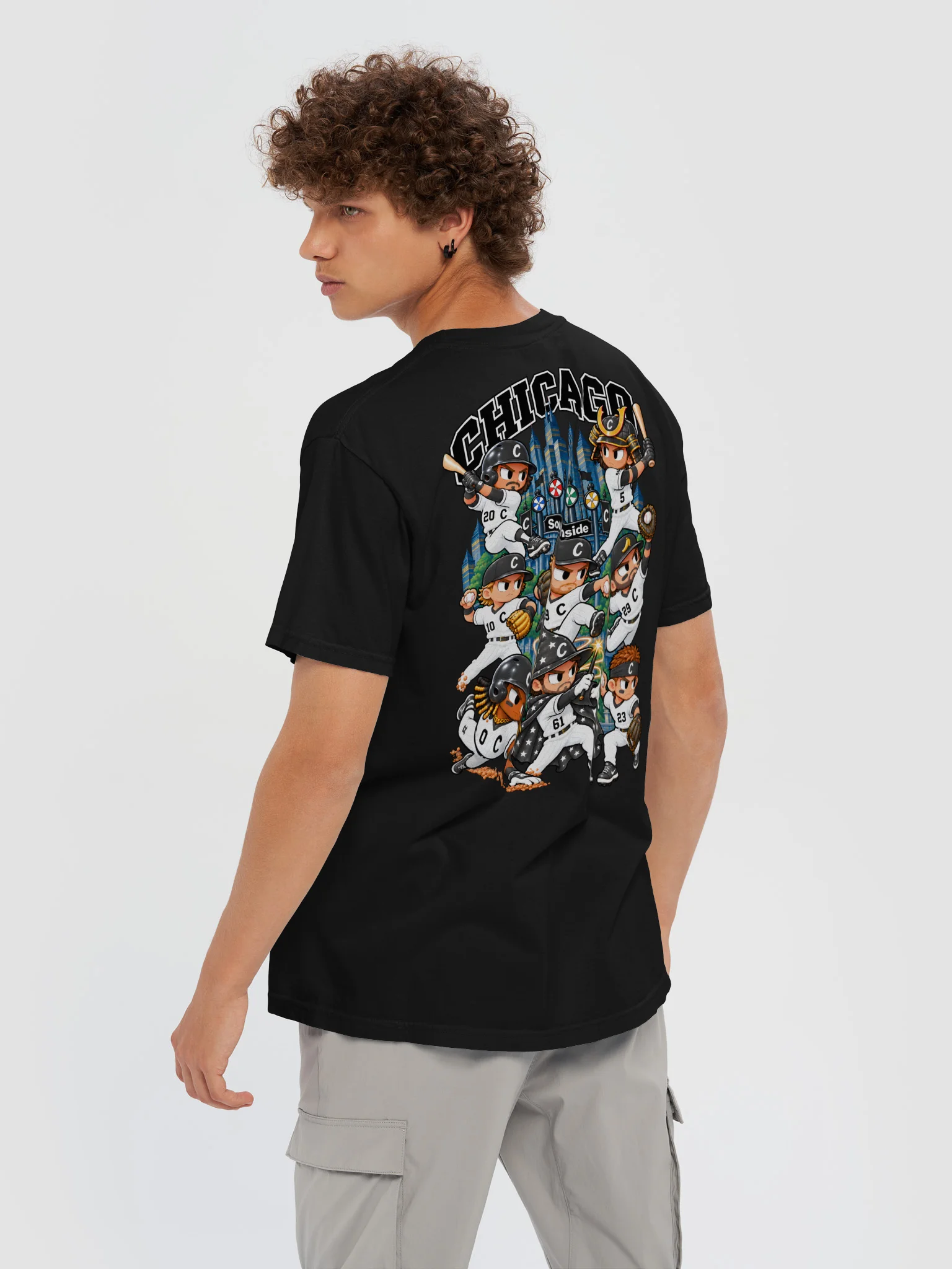Chicago Southside Baseball 2026 Animated Player Back Print T-Shirt product image (6)