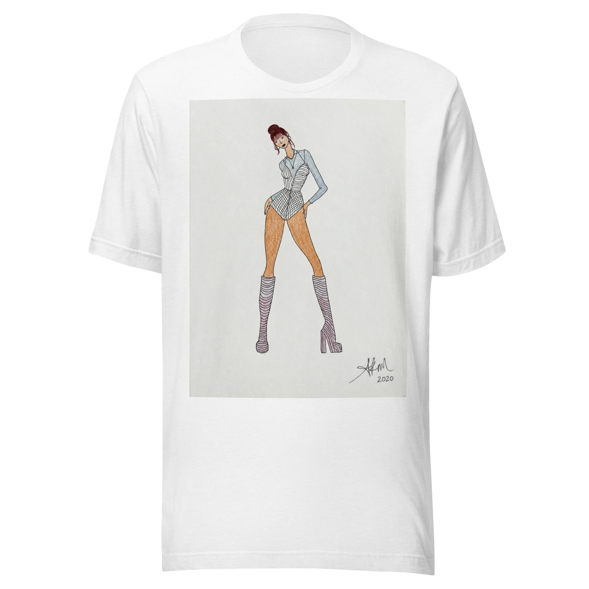 AK’s Chic in Stripes and Boots Fashion Design - T-Shirt (ver2) product image (1)