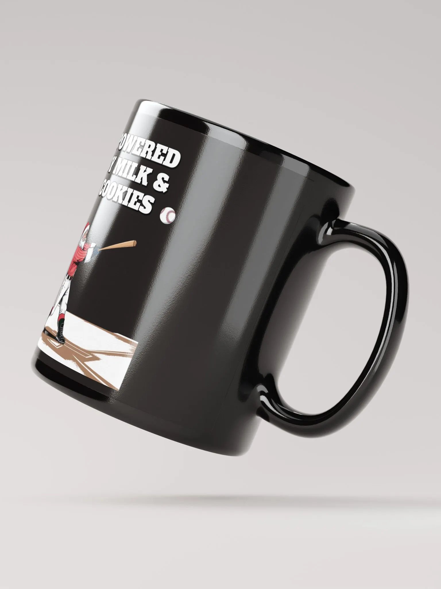 Powered By Milk And Cookies - Baseball Black Mug product image (3)