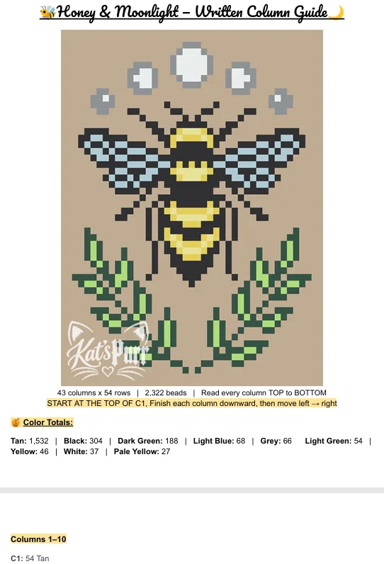 [ Digital ] 🐝Honey & Moonlight — Pony Bead Pattern🌙 product image (4)