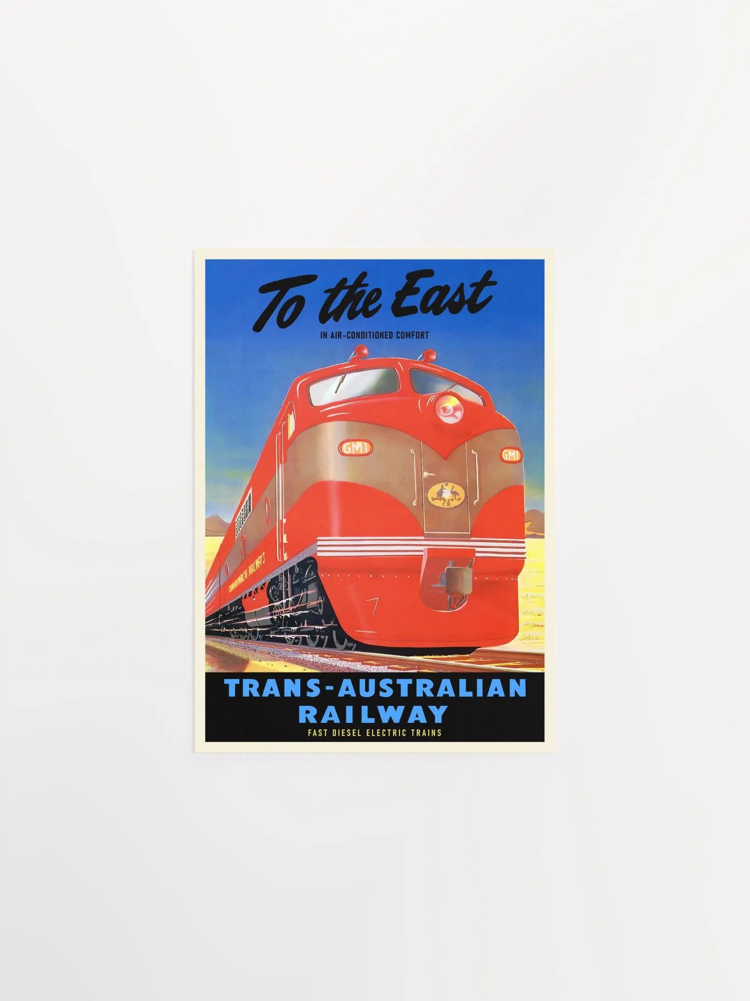 Trans-Australian Railway, 1950s — retro train poster, vintage train art, train print, retro travel wall art product image (6)