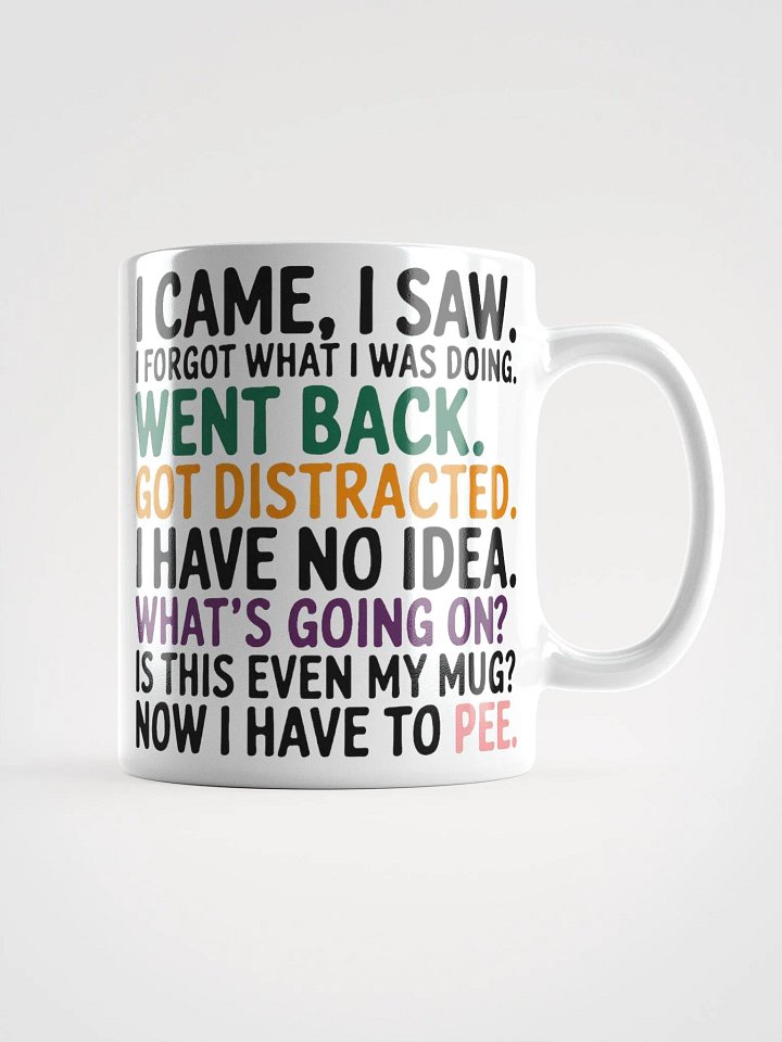 "I came, I saw.." Confused Humorous High Quality Glossy White Mug product image (1)
