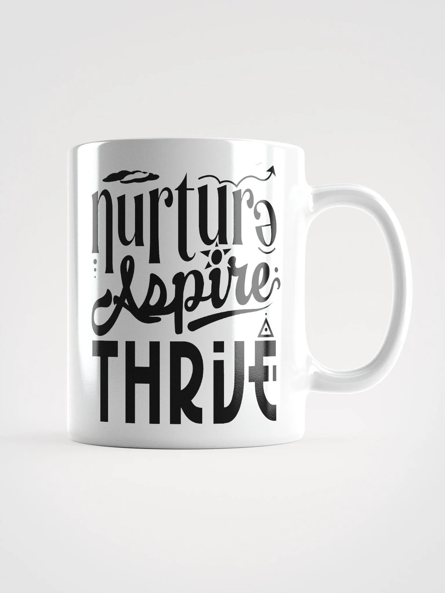 Nurture Aspire THRIVE in Black and White Mug product image (1)