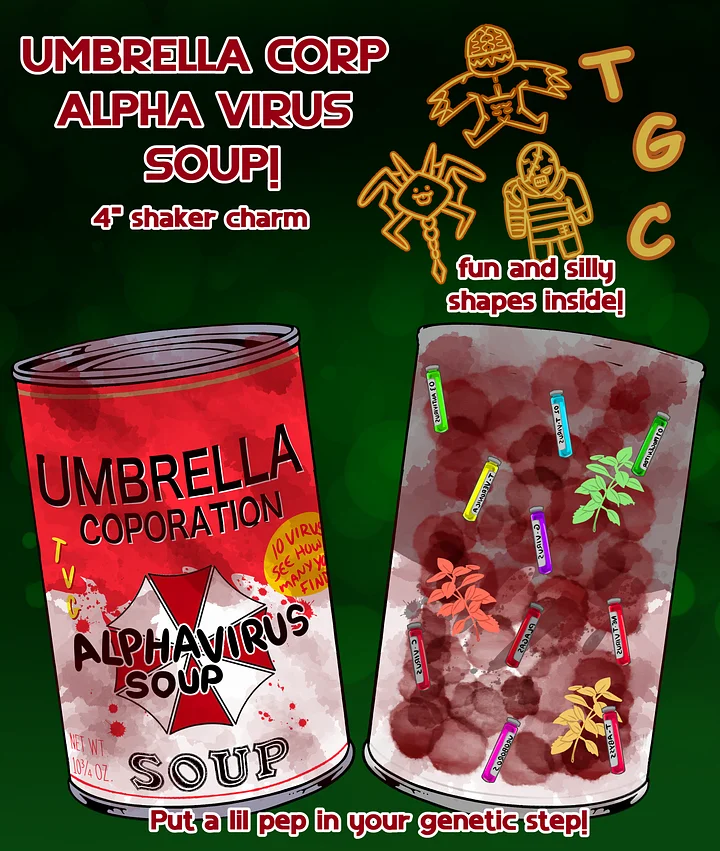 UMBRELLA CORP ALPHAVIRUS SOUP SHAKER CHARMS product image (1)