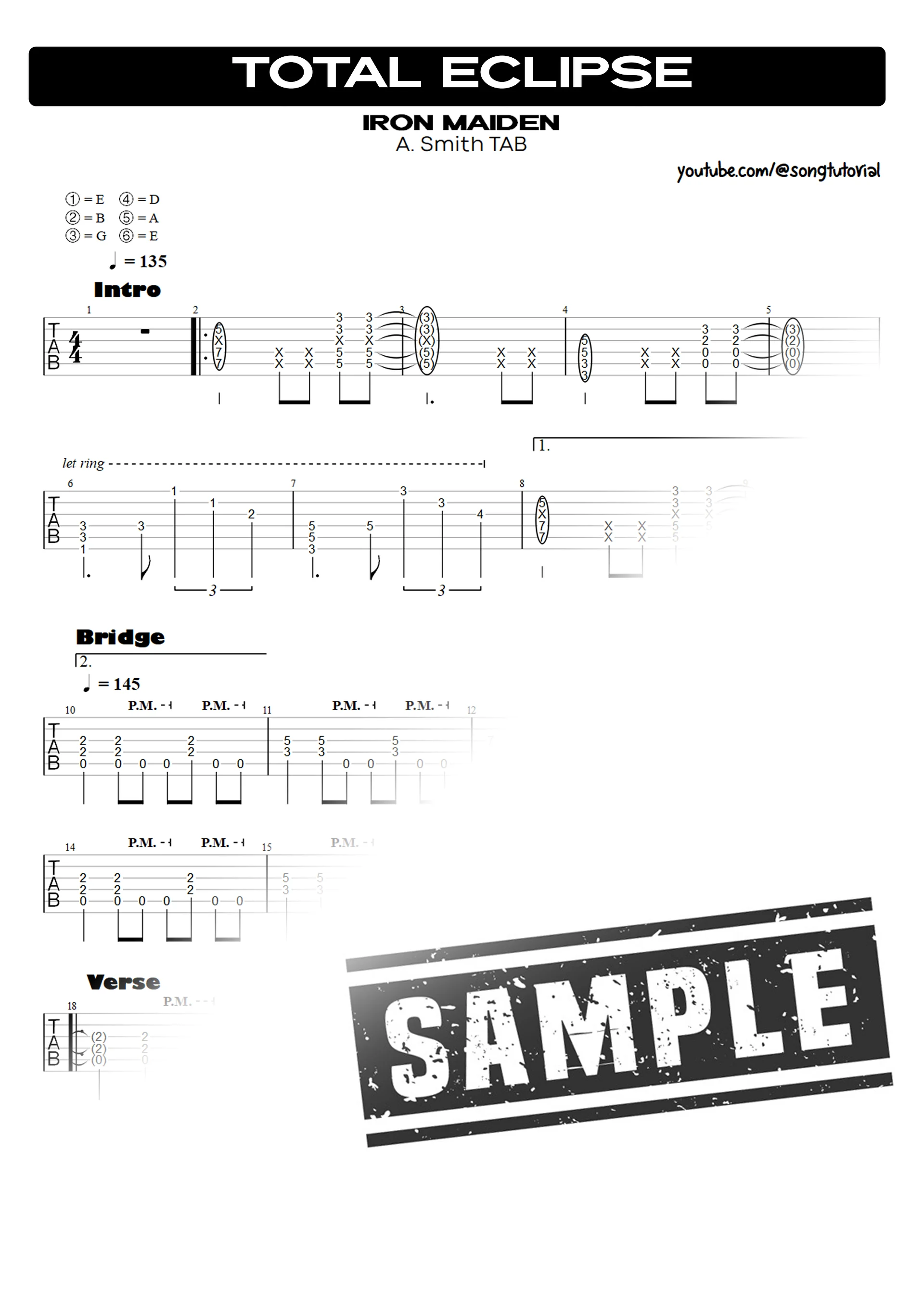 Total Eclipse | PDF Tab + Guitar Pro | Iron Maiden product image (2)