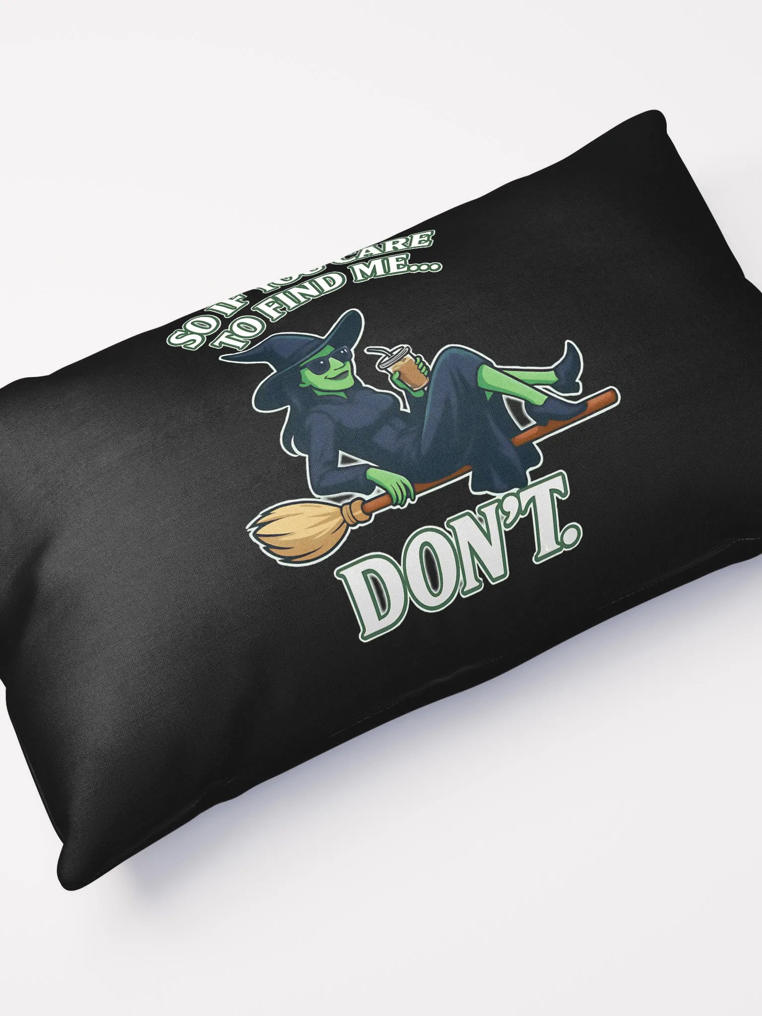 Broadway Witch Throw Pillow – Chill Green Witch Quote – Cozy Theatre Decor product image (11)