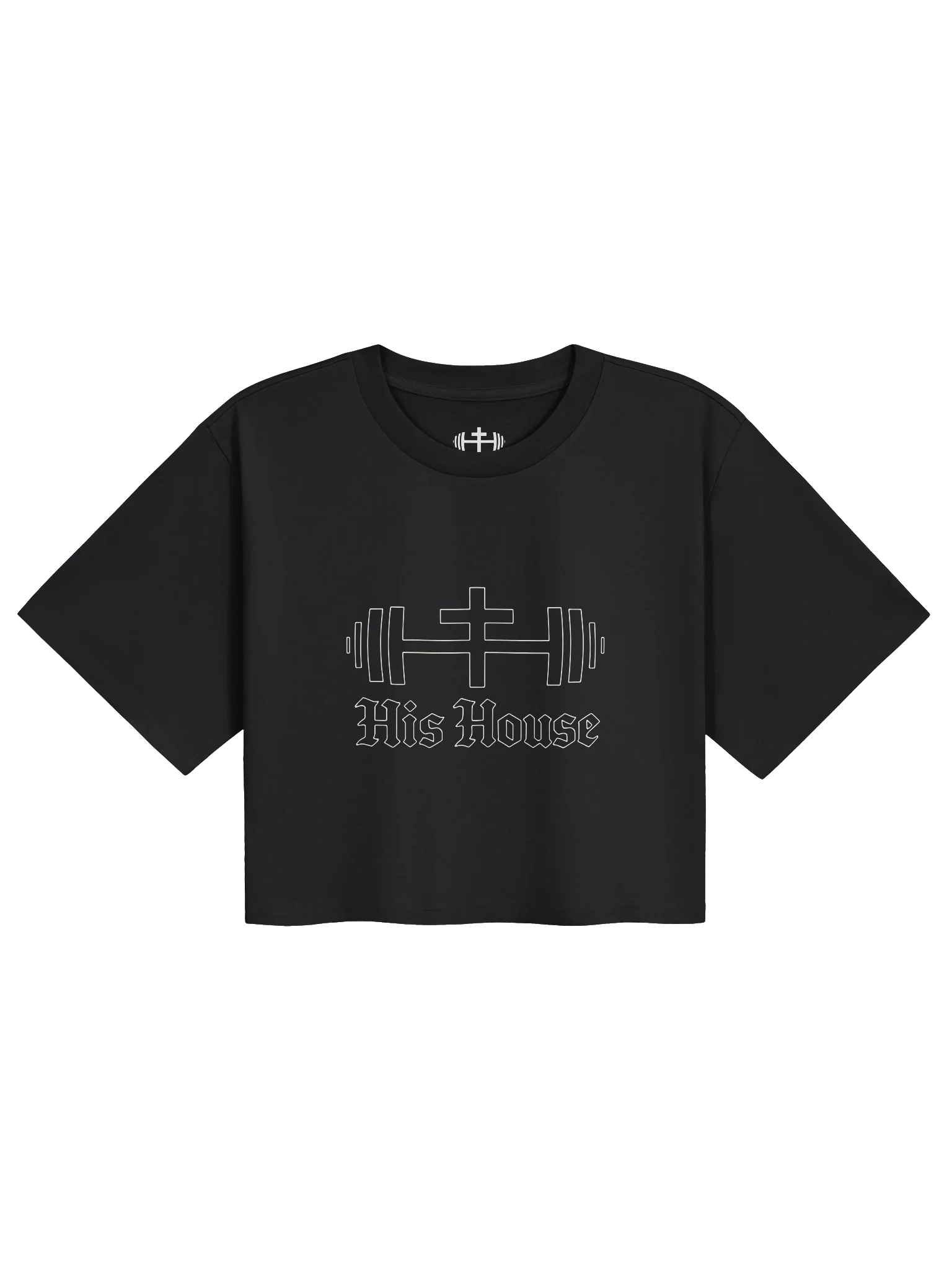 His House Womens Classic Crop Tee - Black/Navy by His House
