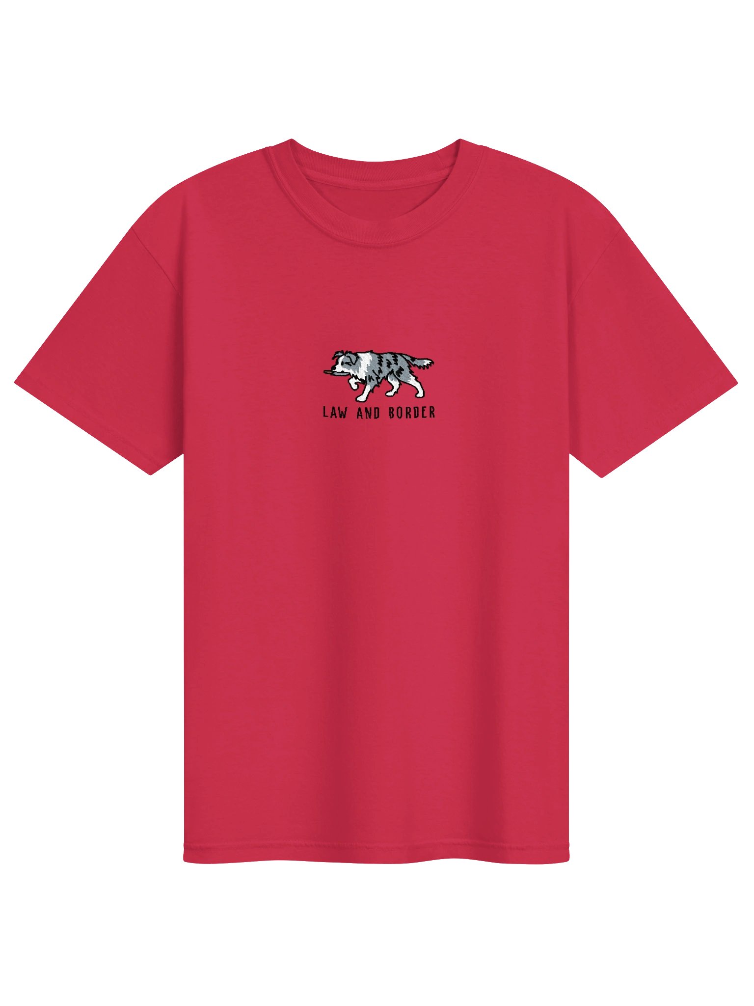 Law and Border Funny Chibi-Style Embroidered T-Shirt for Border Collie(Blue Merle) Owners product image (19)