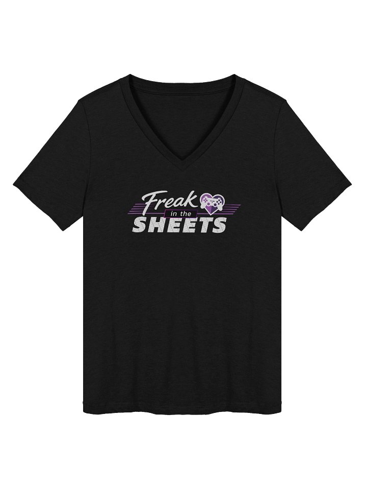 Freak in the Sheets – Playing with Heart V-Neck T-Shirt product image (1)