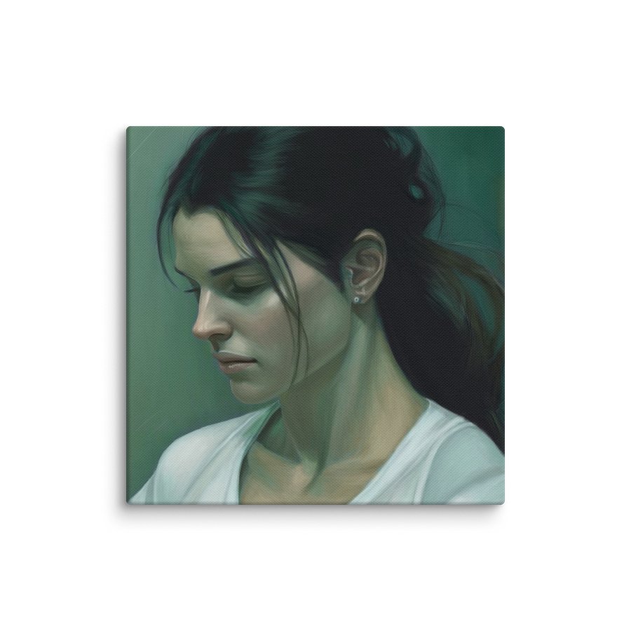ABIGAIL: MELANCHOLIC PORTRAIT PAINTING (10X10 CANVAS PRINT) product image (2)