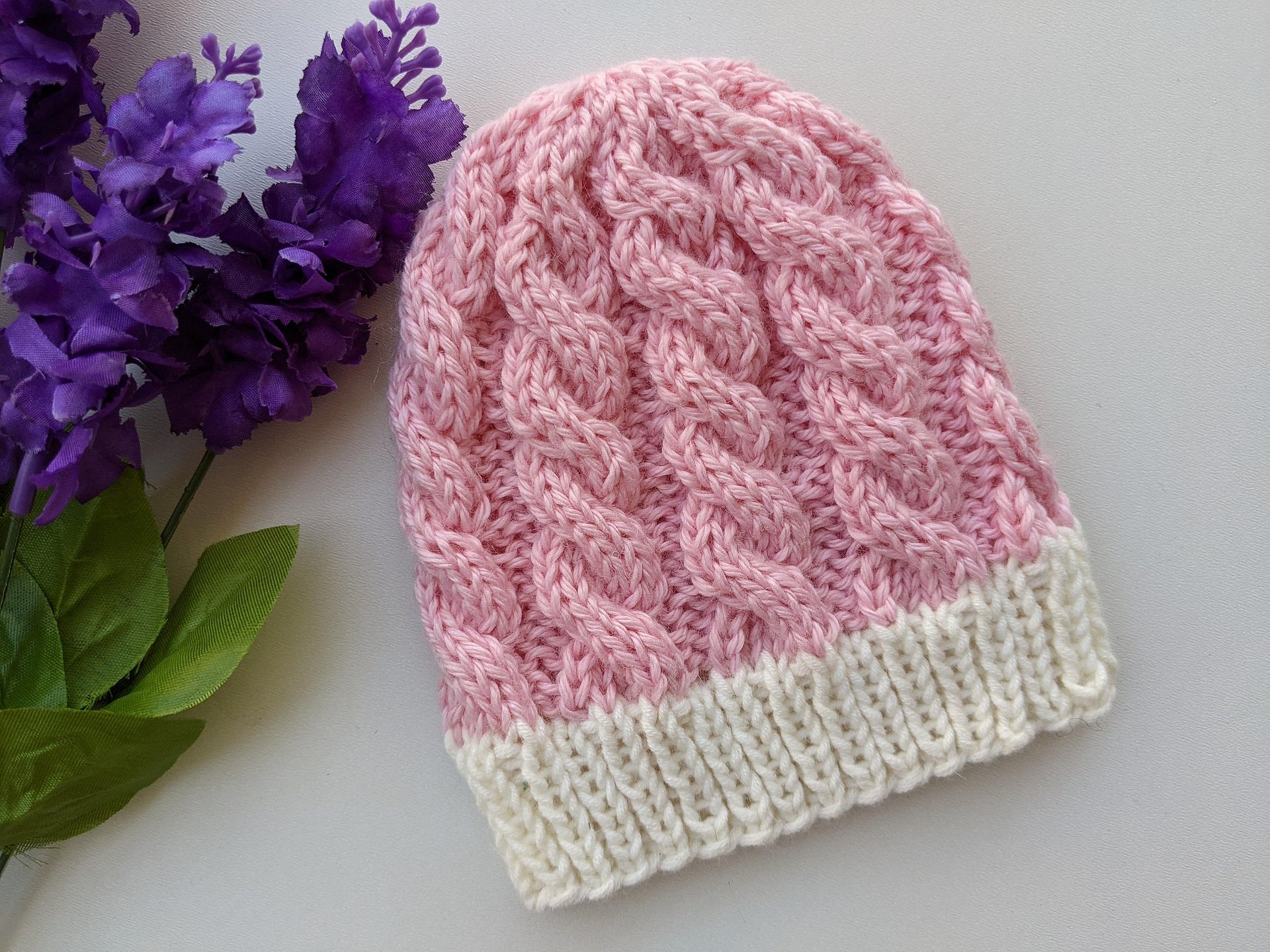 Newborn Cable Knit Beanie Pattern product image (5)