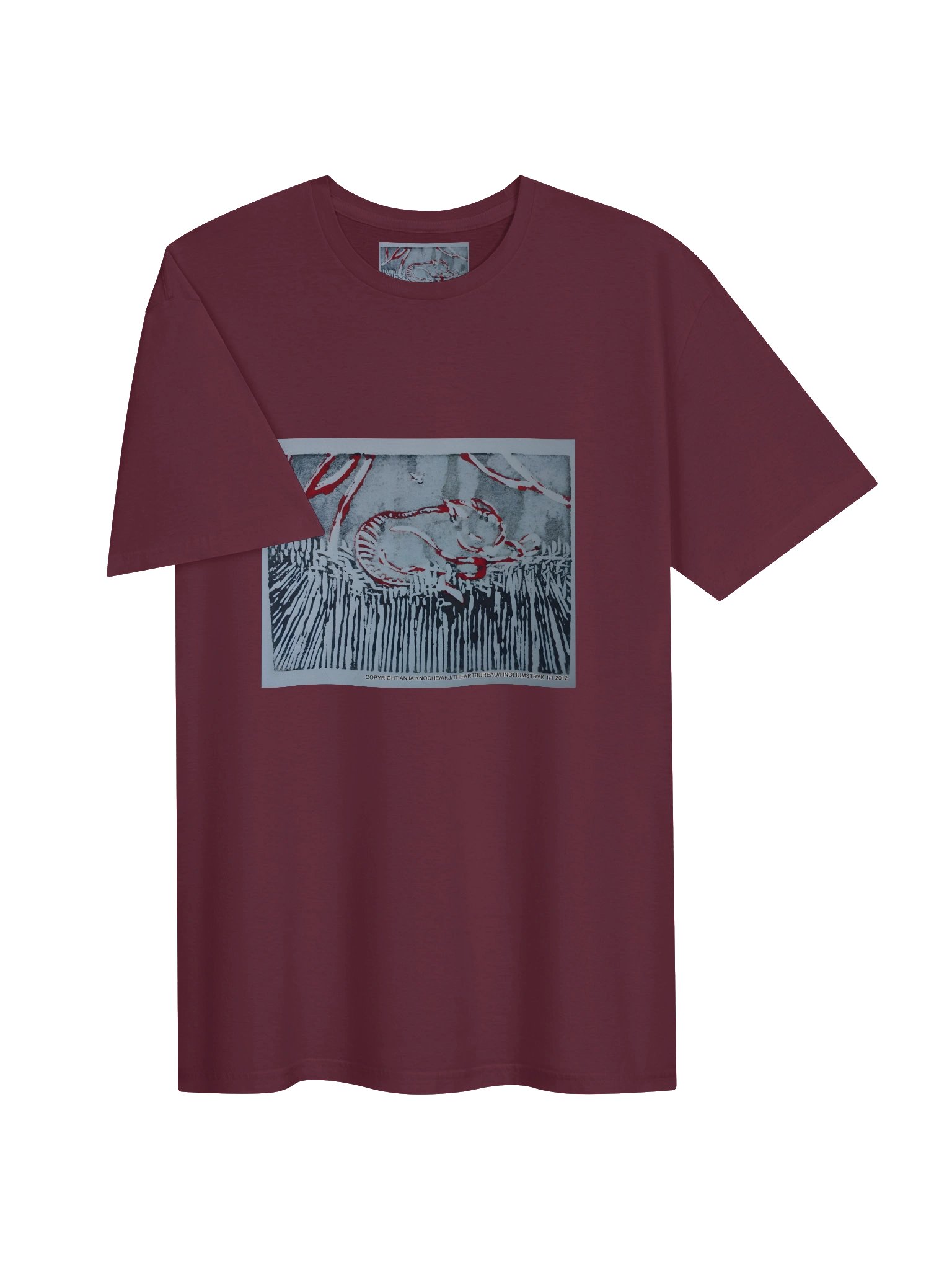 handprinted graphic artwork" the cat in the grass" tee product image (73)