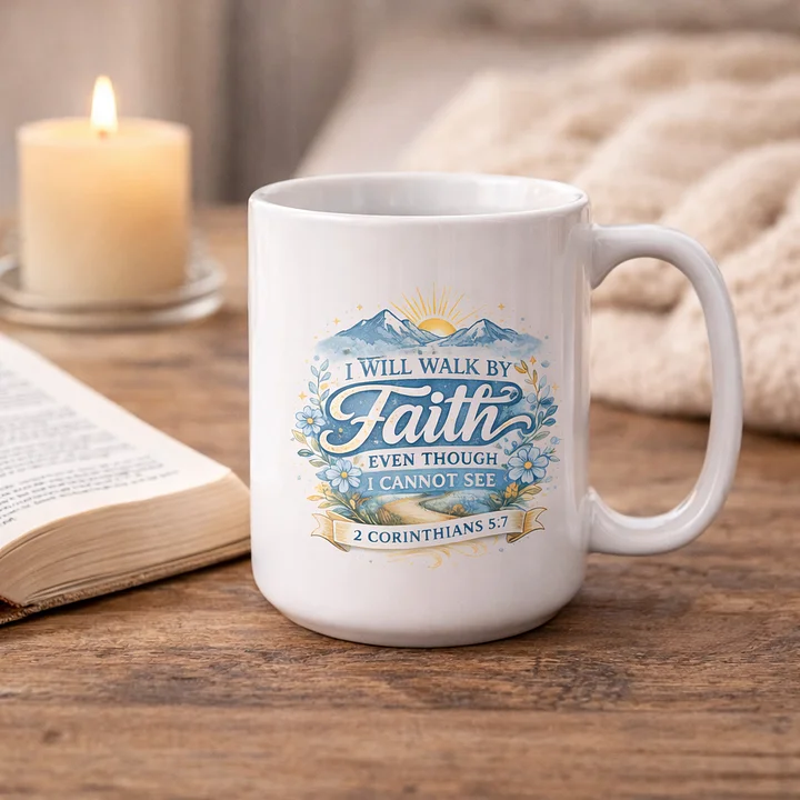 I Will Walk by Faith Even Though I Cannot See Mug product image (1)