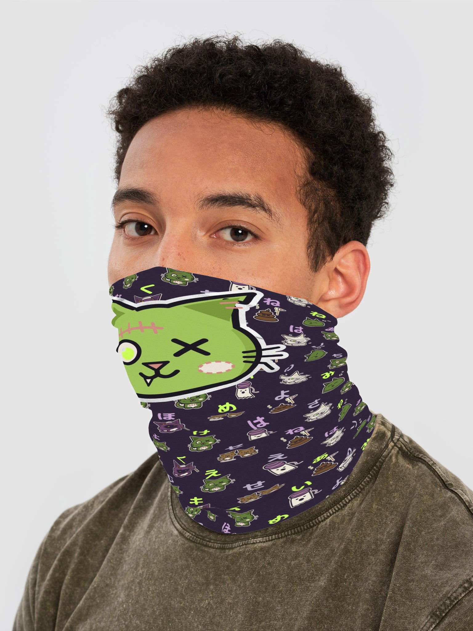Zombie Cat Face Gaiter: Kana Party product image (2)