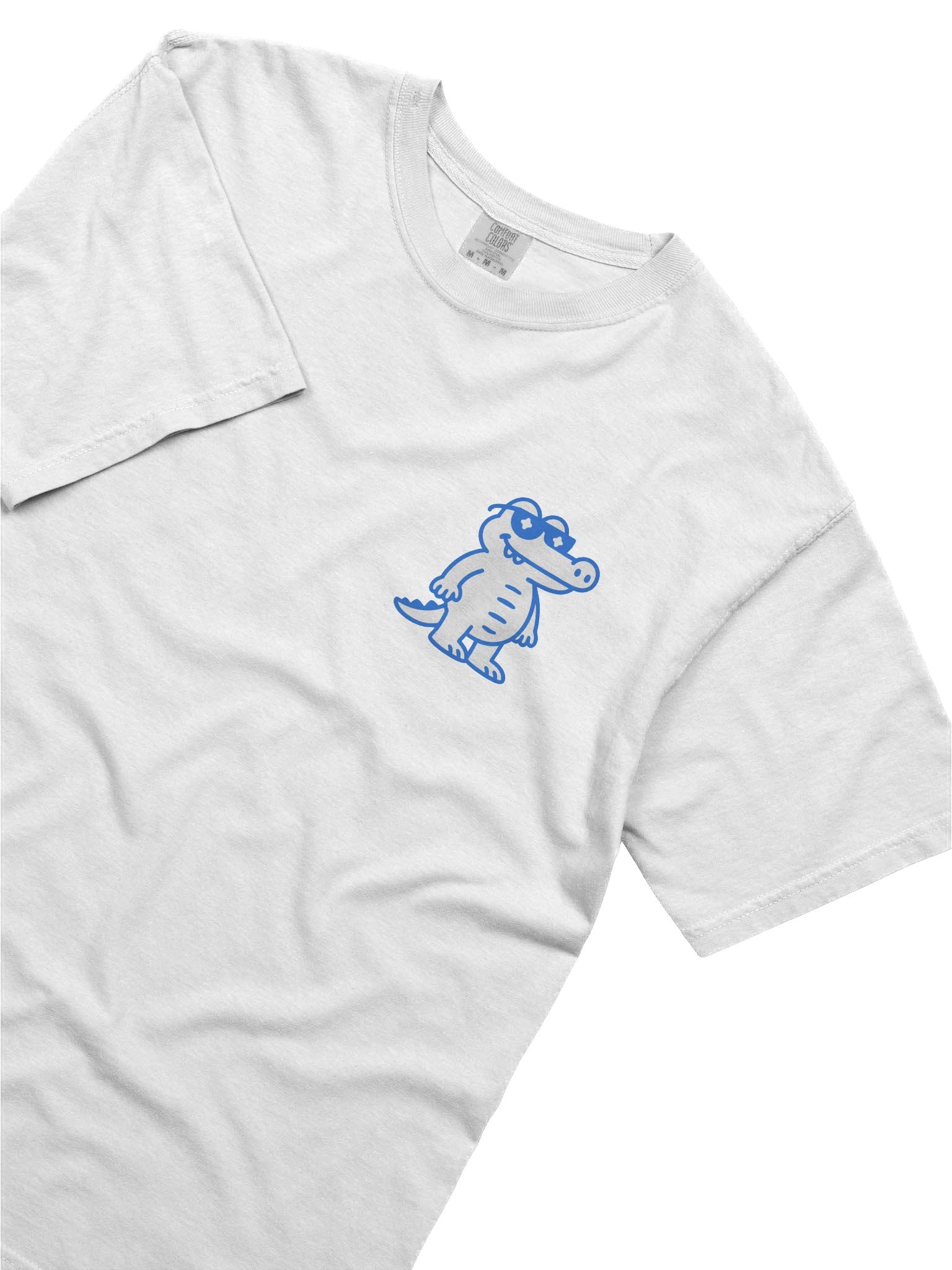 Crocodeth T-Shirt No.1 – White Pocket Print Tee with Blue Crocodile Logo product image (32)