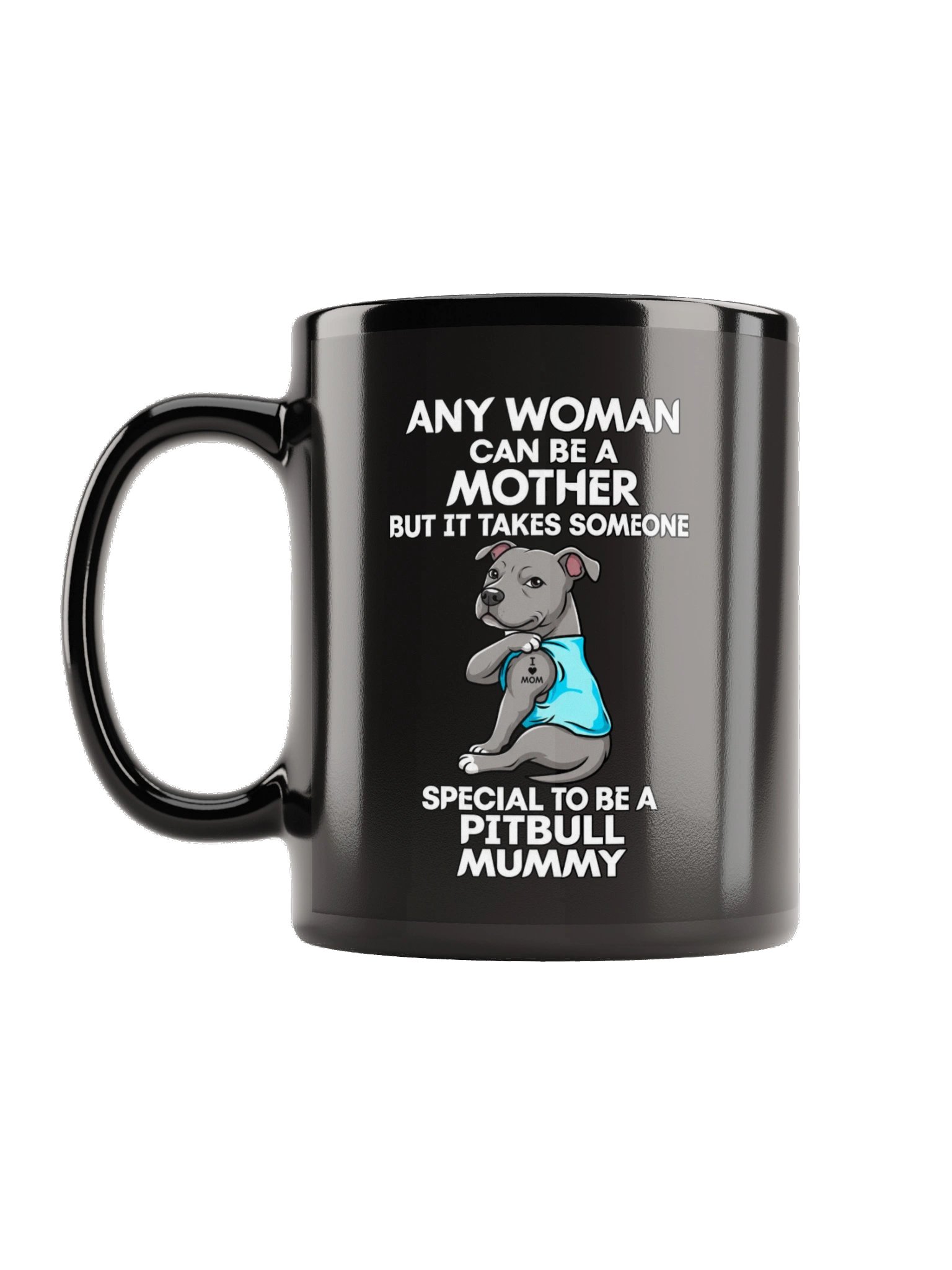 DCG Pitbull Mummy Black Coffee Mug – 11 & 15 oz product image (1)