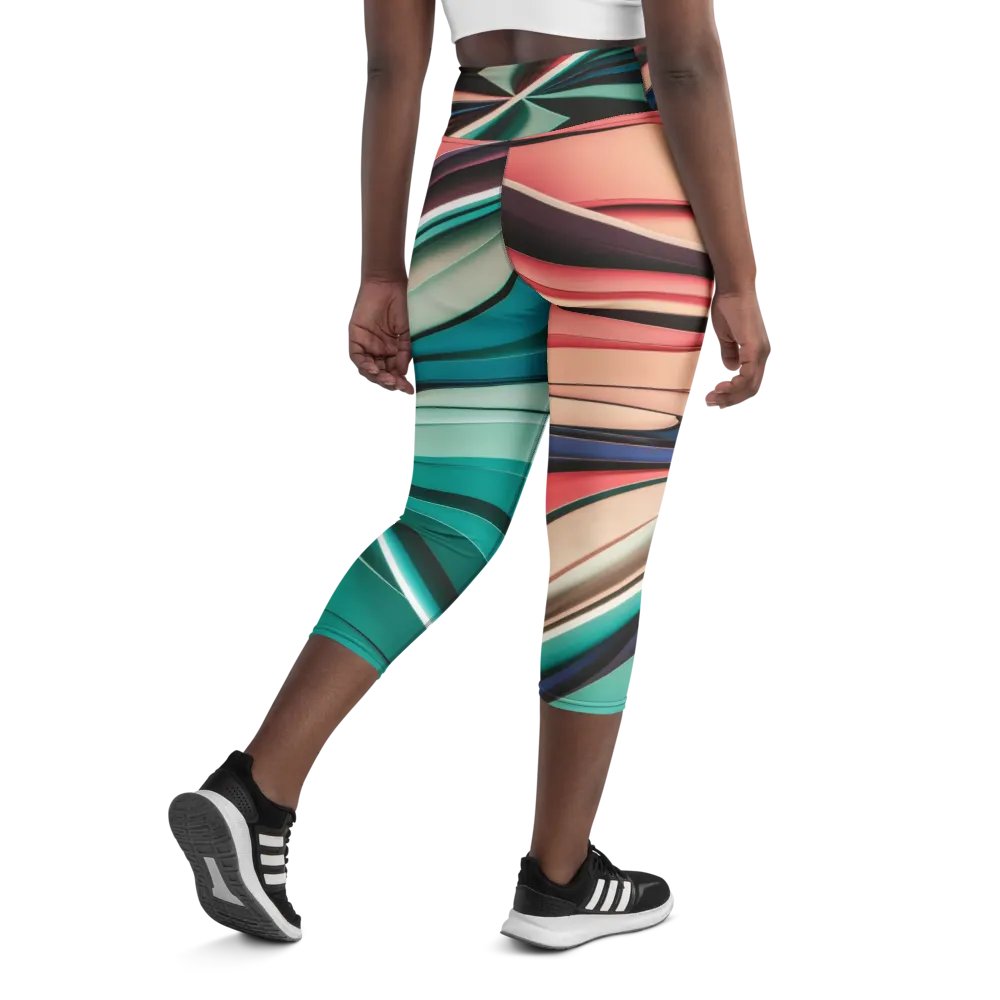 Abstract Geometric Yoga Capri Leggings in Vibrant Colors (XS-XL) product image (10)
