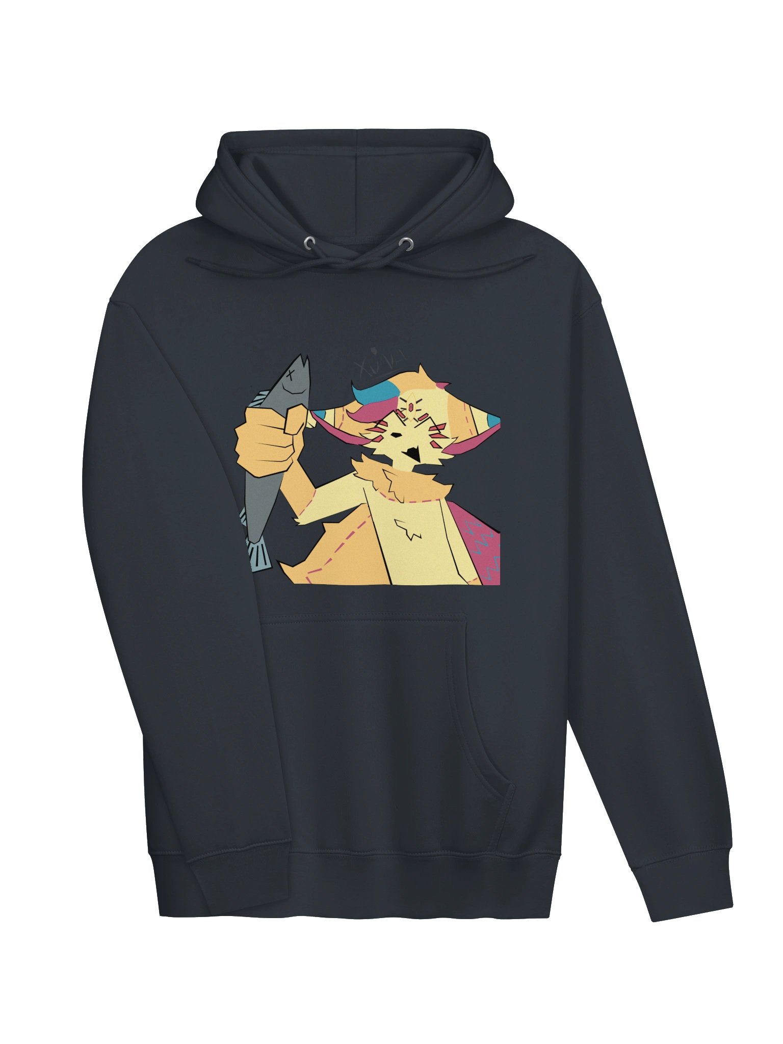 fortune holding a fish hoodie product image (21)