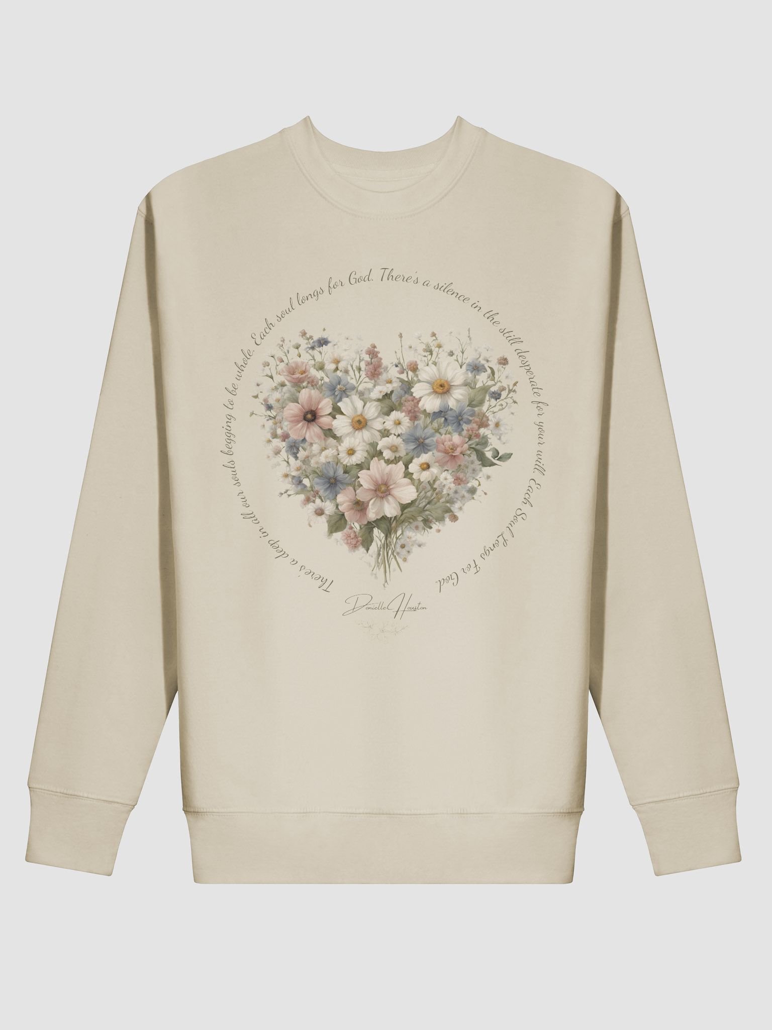 "Each Soul Longs For God" Floral Heart Sweatshirt | Dark Print product image (4)