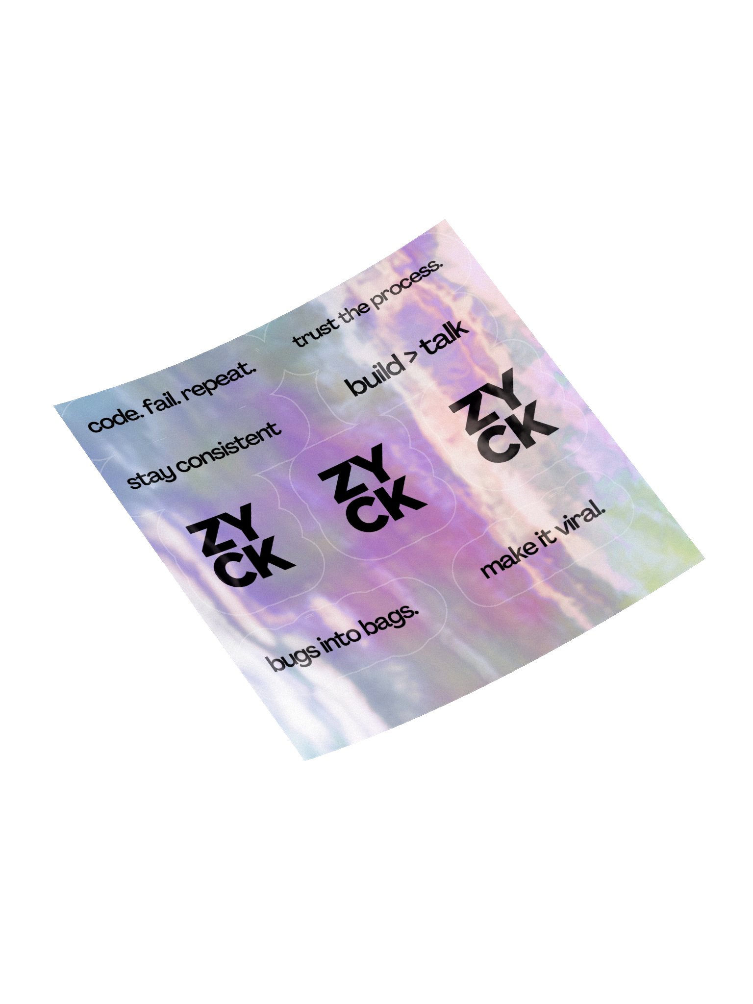 Motivating Texts & ZYCK Logo Holographic Sticker Sheet product image (10)
