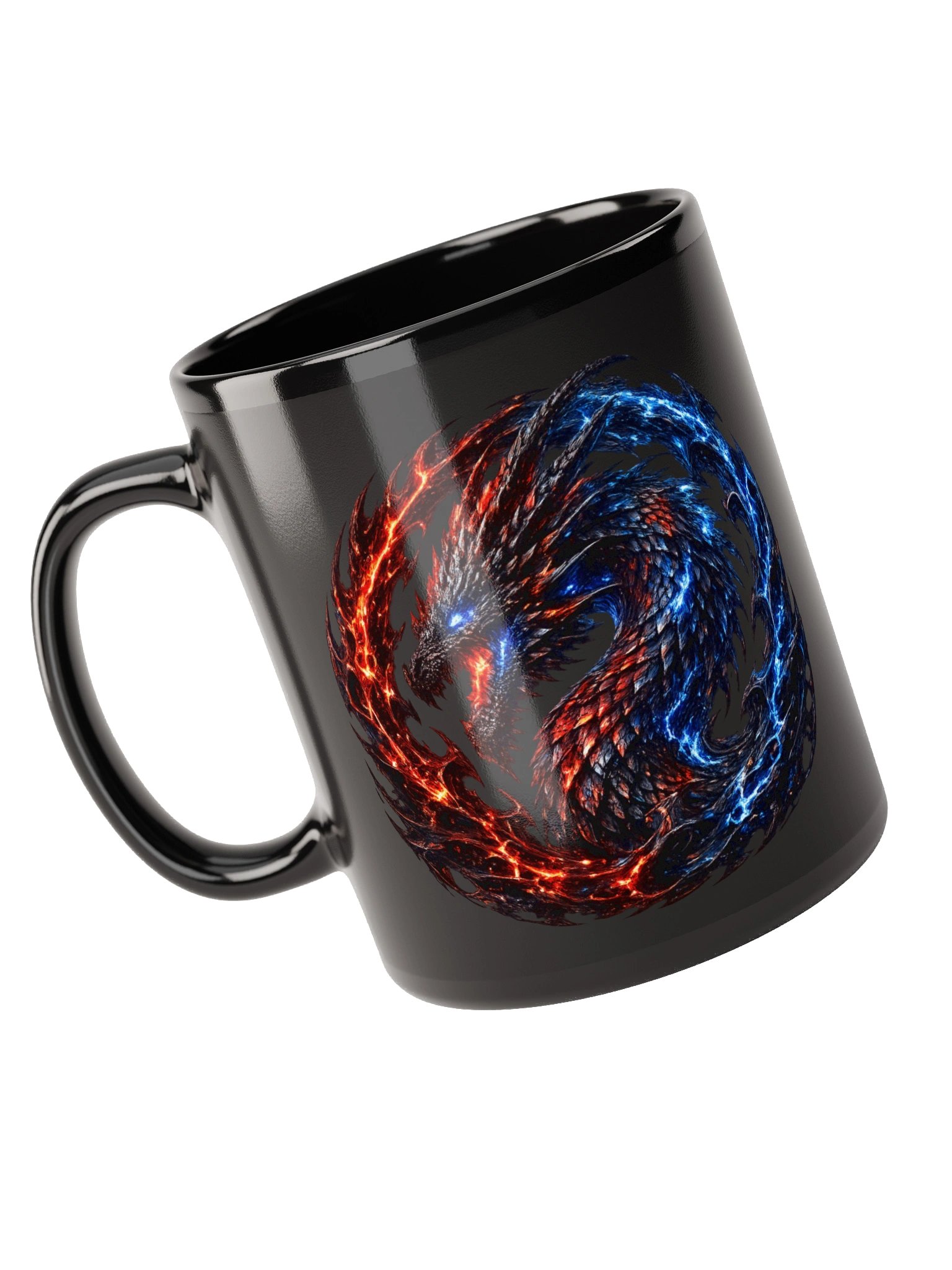 🔴🔵🐉 The Crimson Storm – Fire & Current Mug product image (5)