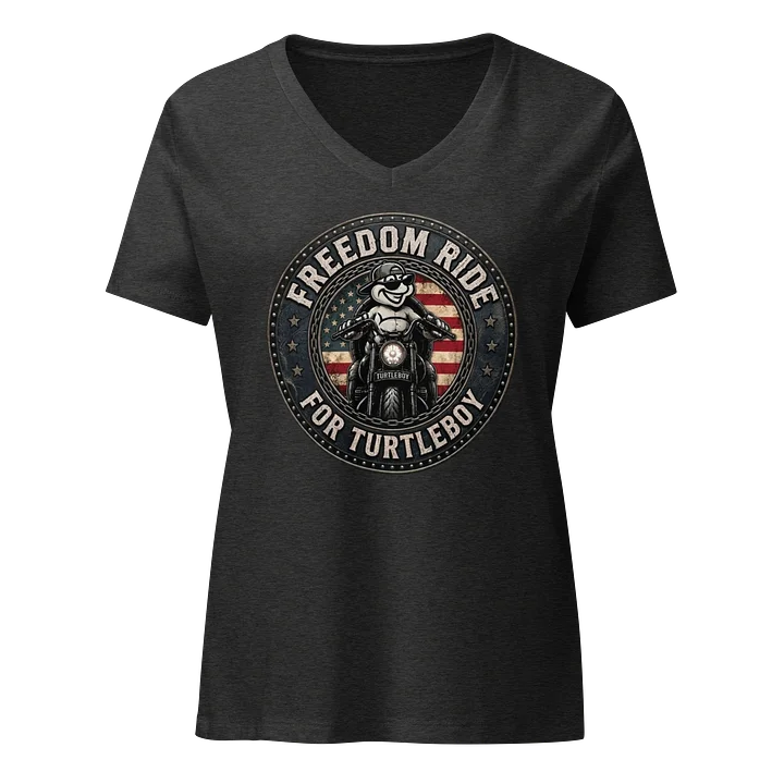 Freedom Ride for Turtleboy (Riders Wearing Gray) - Women's Relaxed V Neck product image (5)