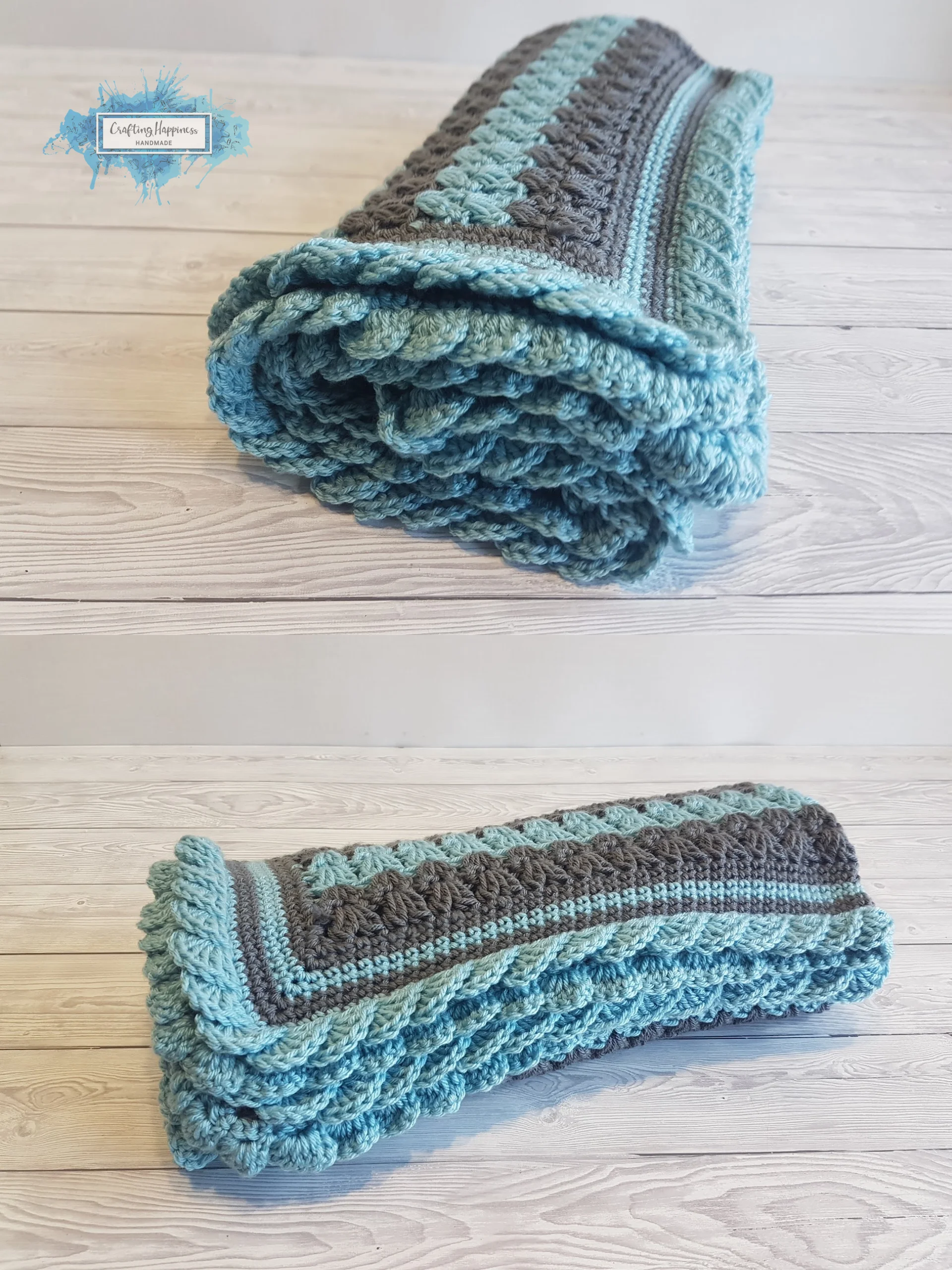 Stripes & Ruffles Baby Blanket Crochet Pattern By Crafting Happiness product image (4)