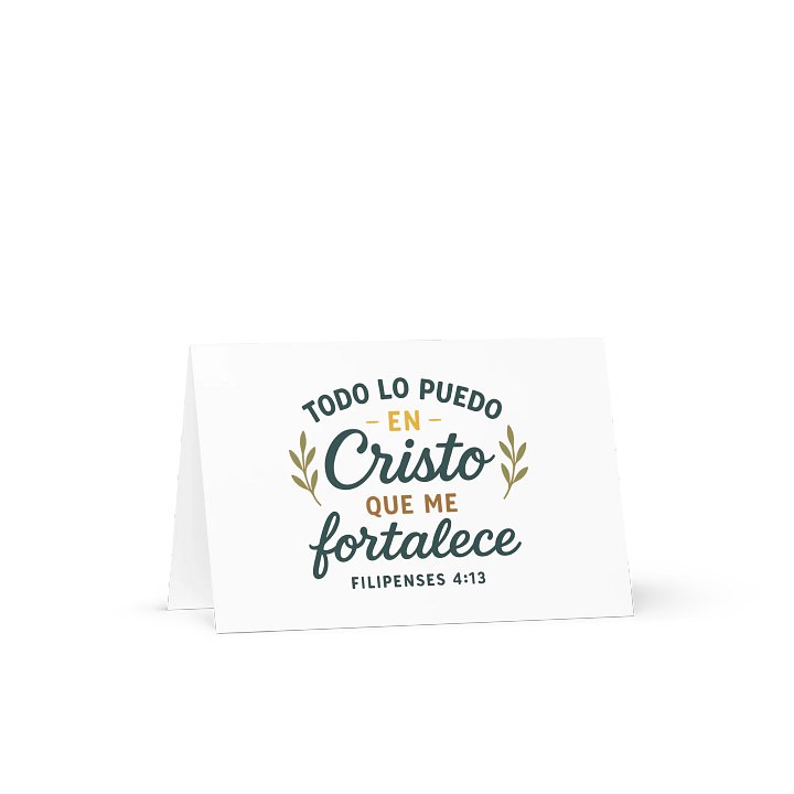 Spanish Christian Greeting Card – “Todo lo puedo en Cristo” – Bible Verse product image (1)