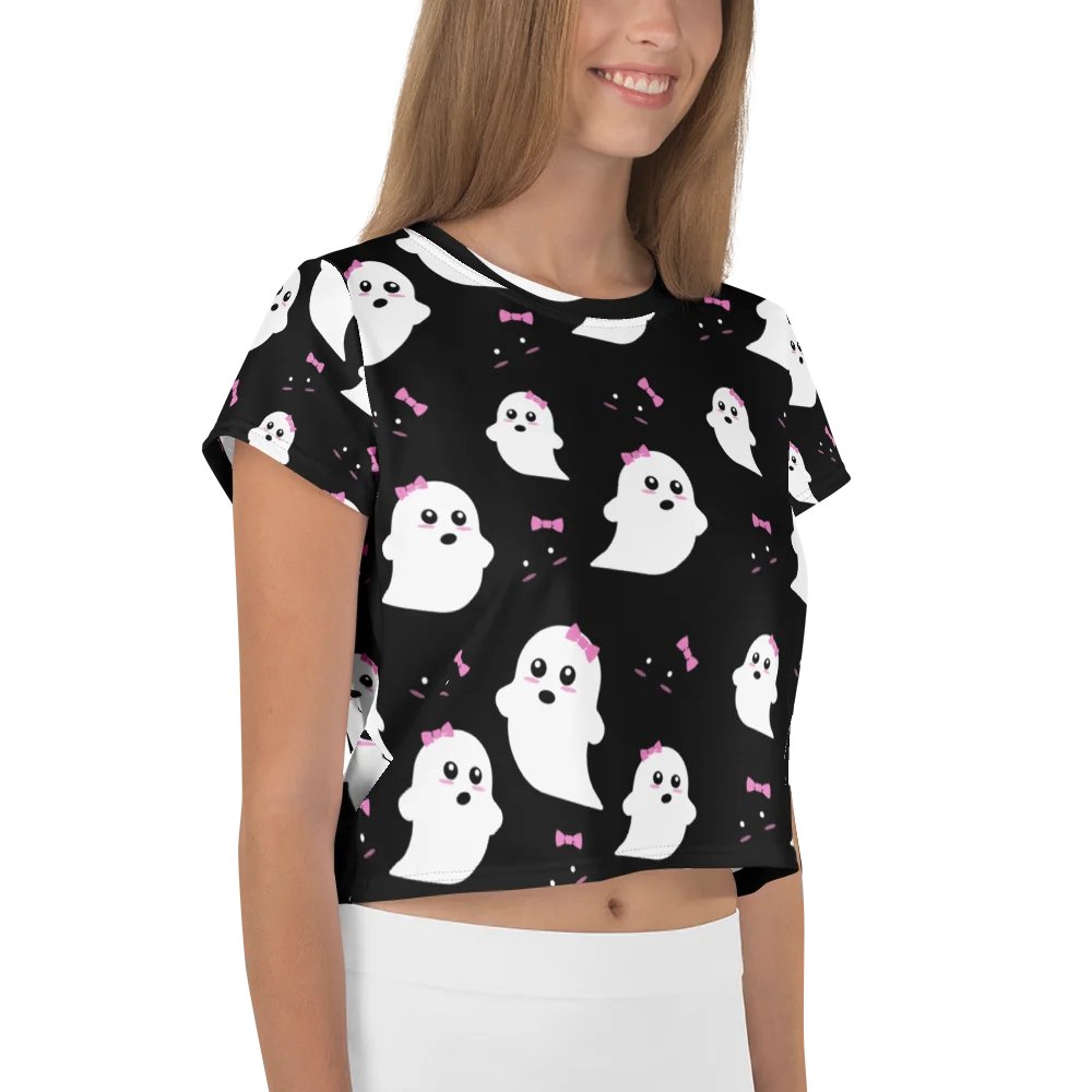Whimsical Ghosts All-Over Crop Tee product image (4)