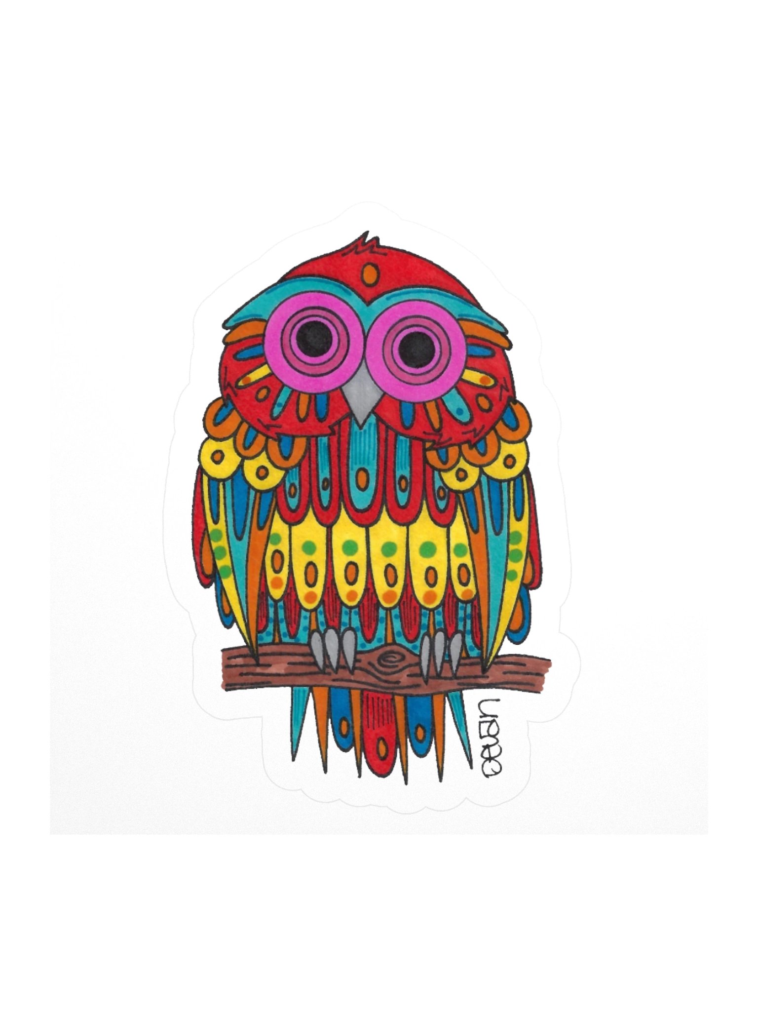 Cousins Owl: Flower Sticker product image (1)