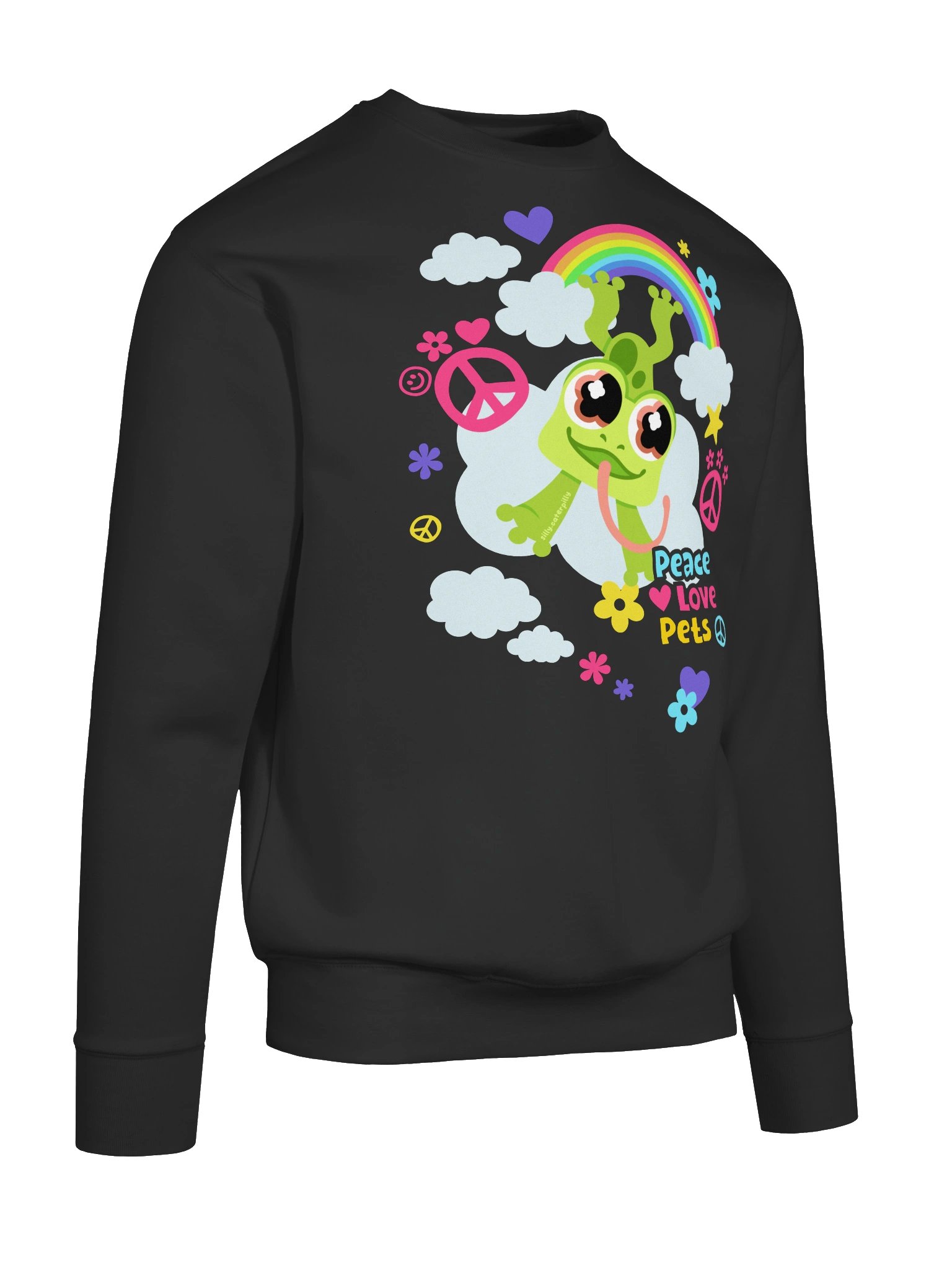 Peace Love Froggy Sweatshirt (dark) product image (10)