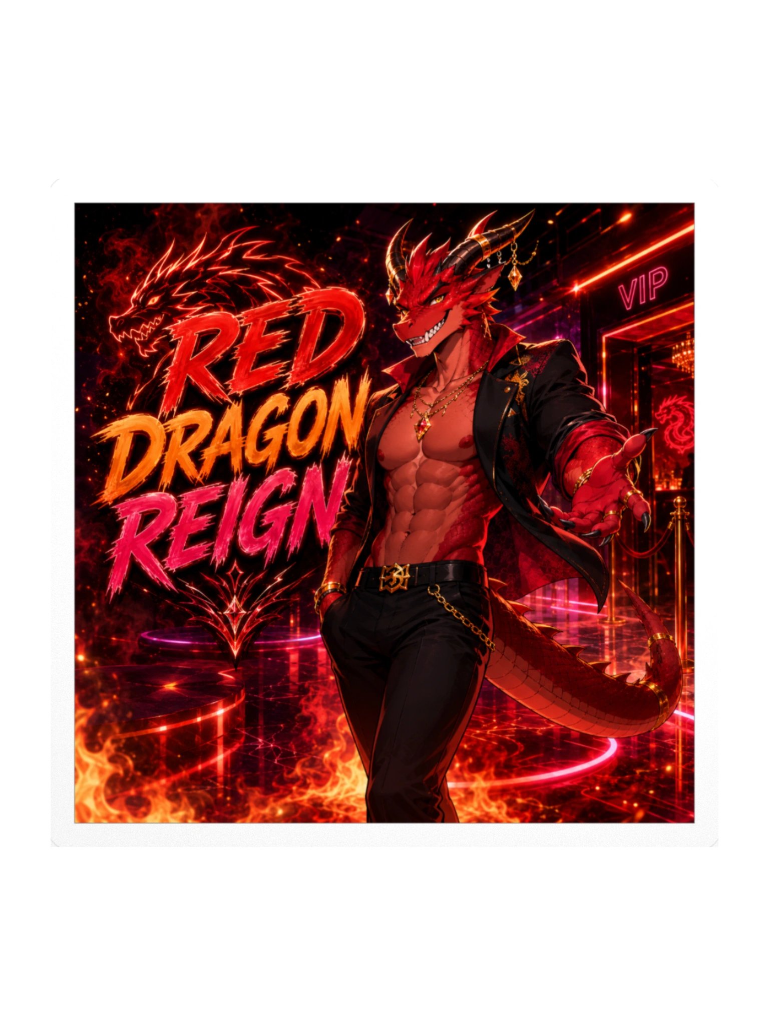 Red Dragon Reign Sticker product image (1)