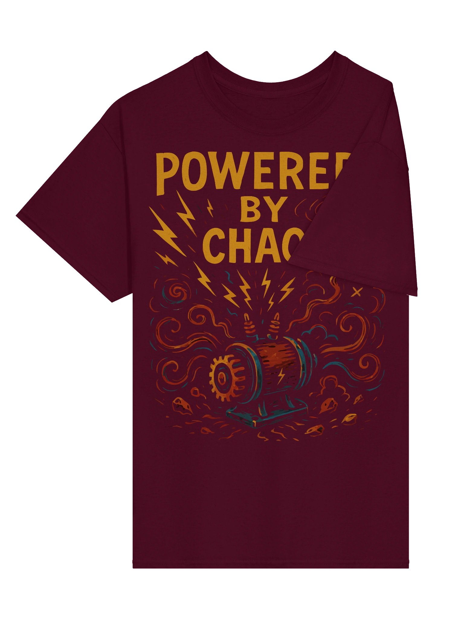 “Powered by Chaos” Retro Energy Burst Tee product image (3)