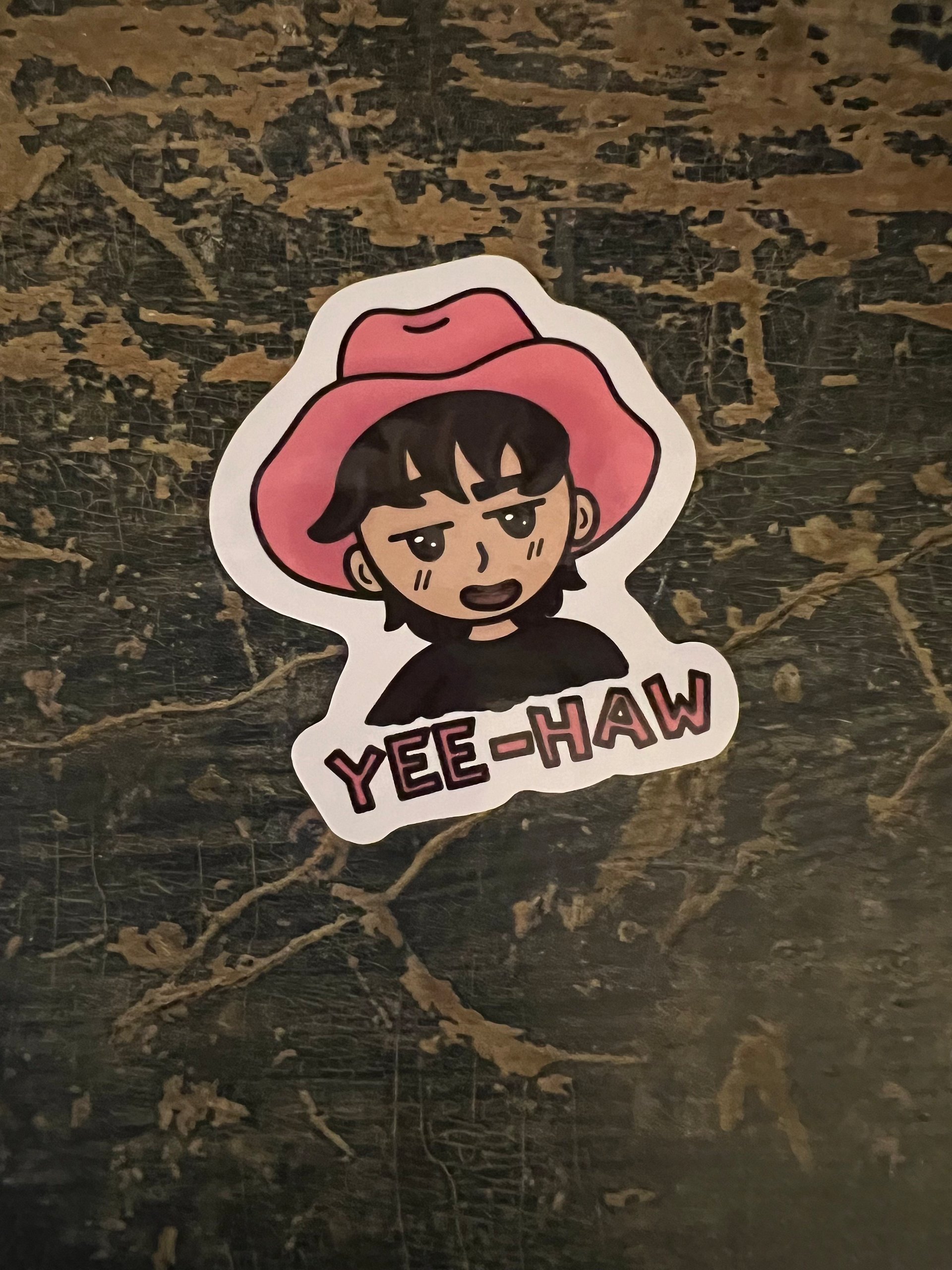 Gothic Pink Yee-Haw Cowboy Vinyl Sticker product image (2)