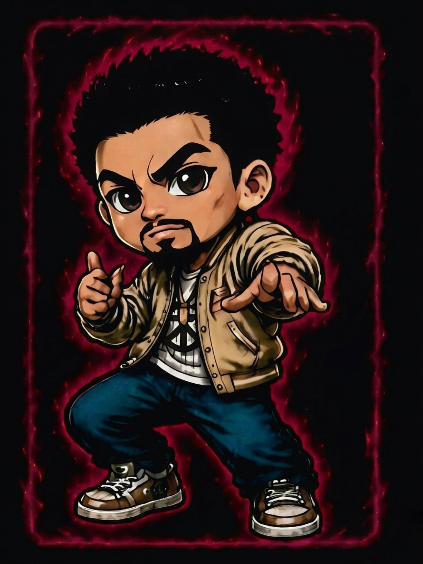 Chibi ZAHZAHZAY Burgundy Aura Wallpaper product image (1)