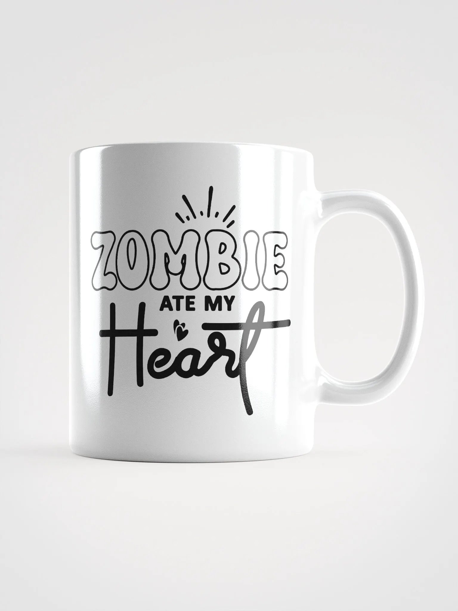 Zombie Ate My Heart White Glossy Mug product image (1)