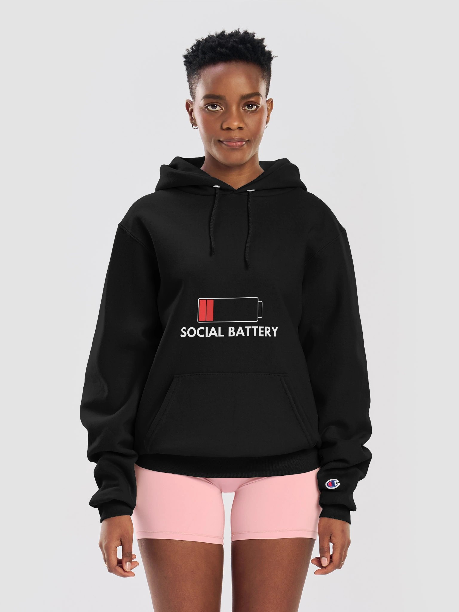 #SocialBatteryLow Unisex Champion Hoodie product image (9)