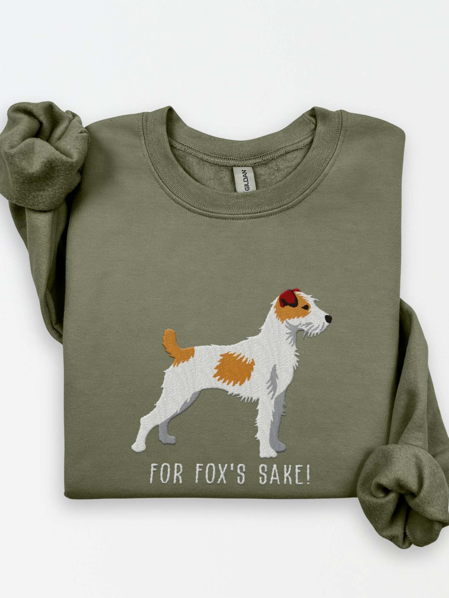 For Fox's Sake! Sweatshirt (Embroidered) of a Parson Russell Terrier(Brown) product image (1)