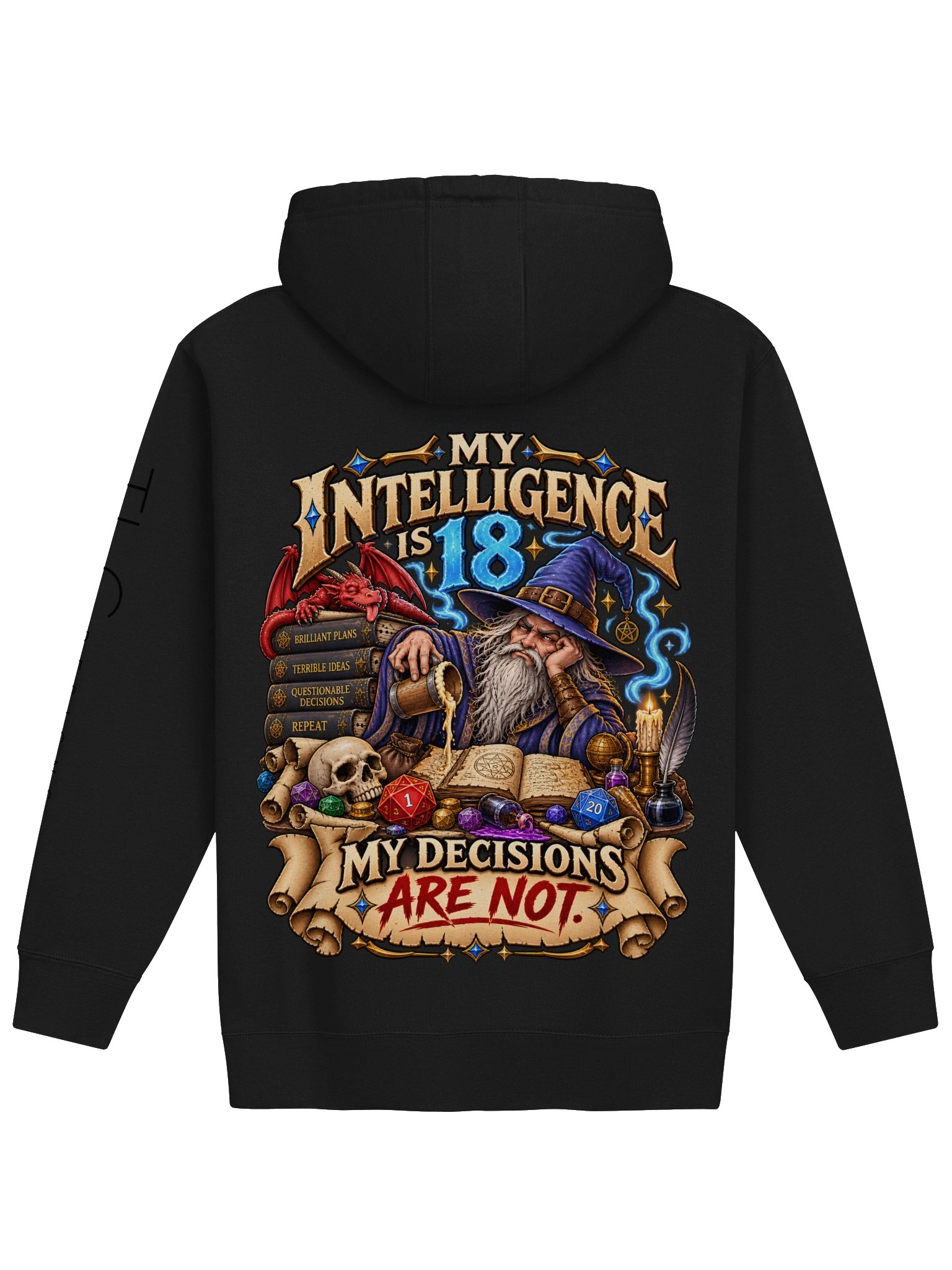 MY INTELLIGENCE IS 18 Fantasy D&D Hoodie product image (2)
