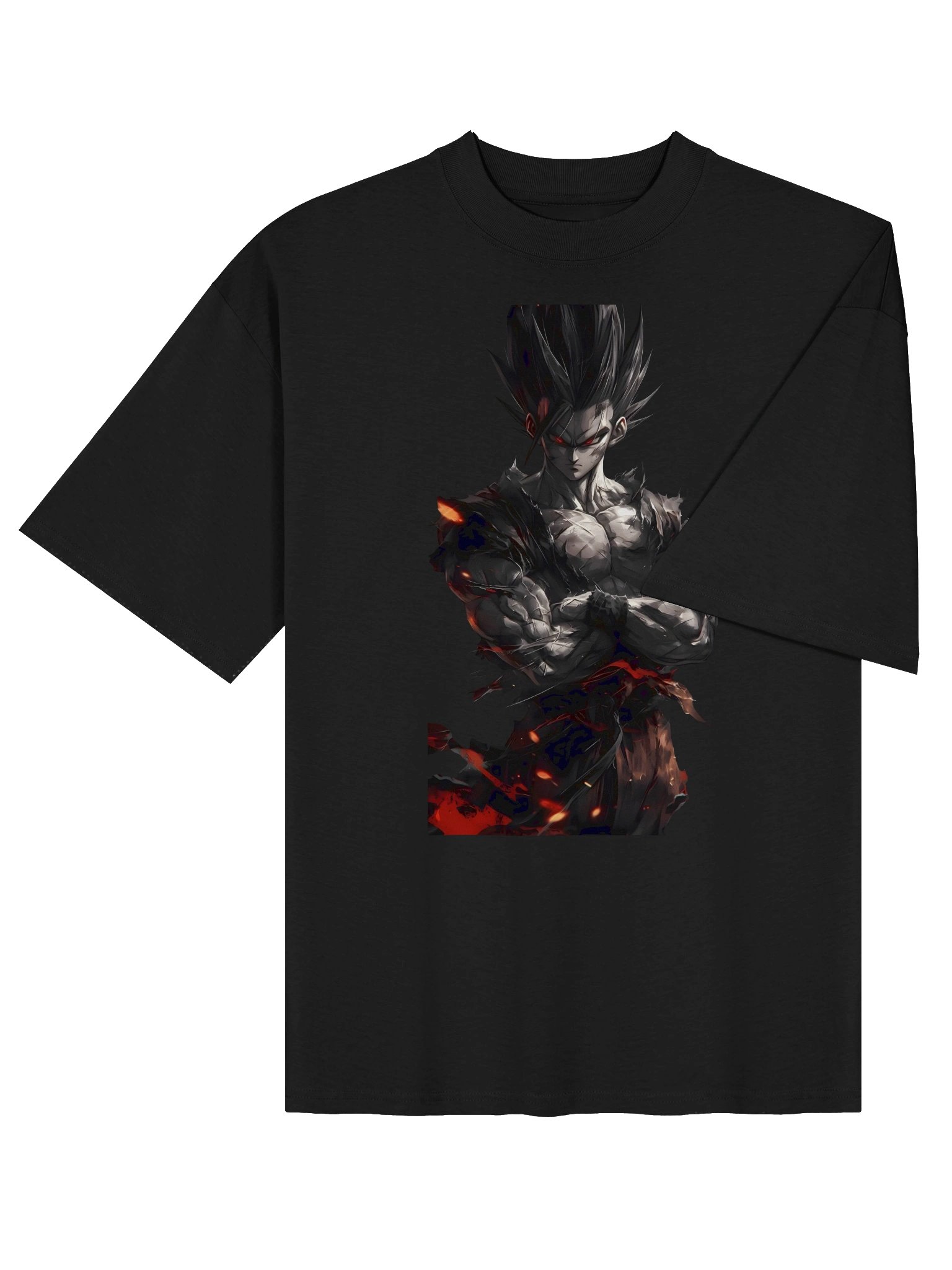 Red-Eyed Anime Warrior Oversized Tee product image (16)