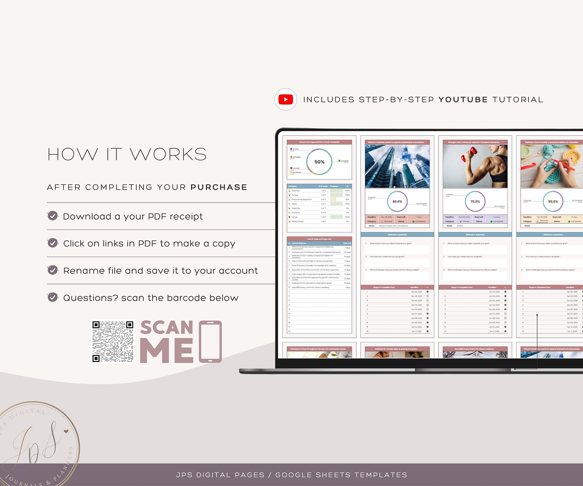 Goal Planner and Tracker, Google Sheets Template product image (10)