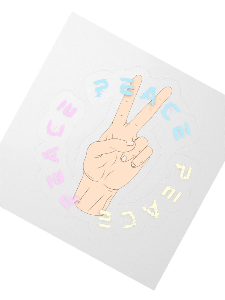 Peace Wave Peace Hand Sticker (Caucasian) product image (2)